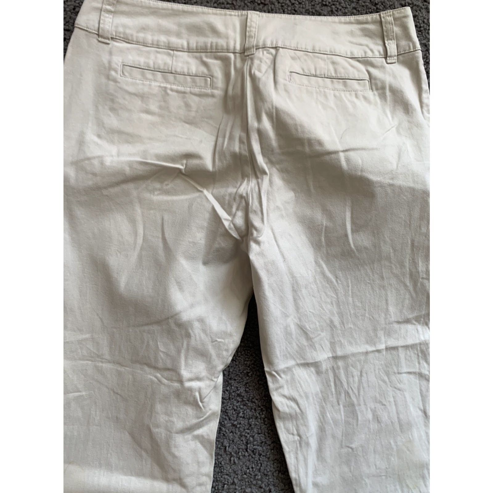 Vintage New York & Company Stretch Women's Beige Tan Career Cuffed Pants 12P Cuffed Size 34" / US 12 / IT 48 - 5 Thumbnail