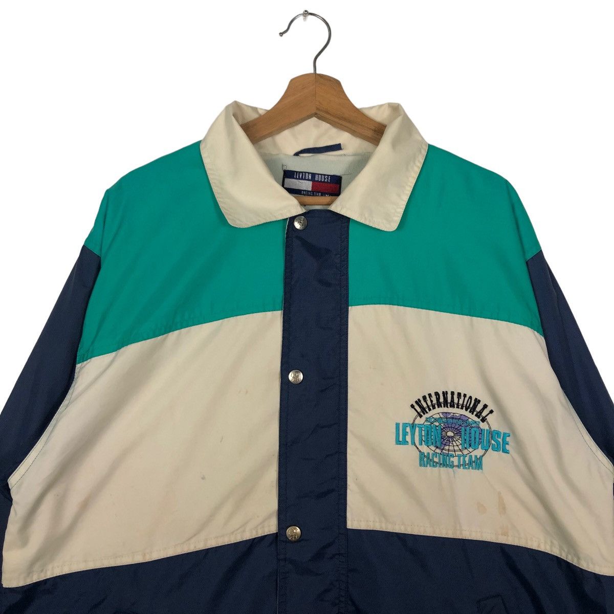 Japanese Brand 🔥Racing Raining Jacket Leyton House Racing Team Big Logo Size US M / EU 48-50 / 2 - 2 Thumbnail