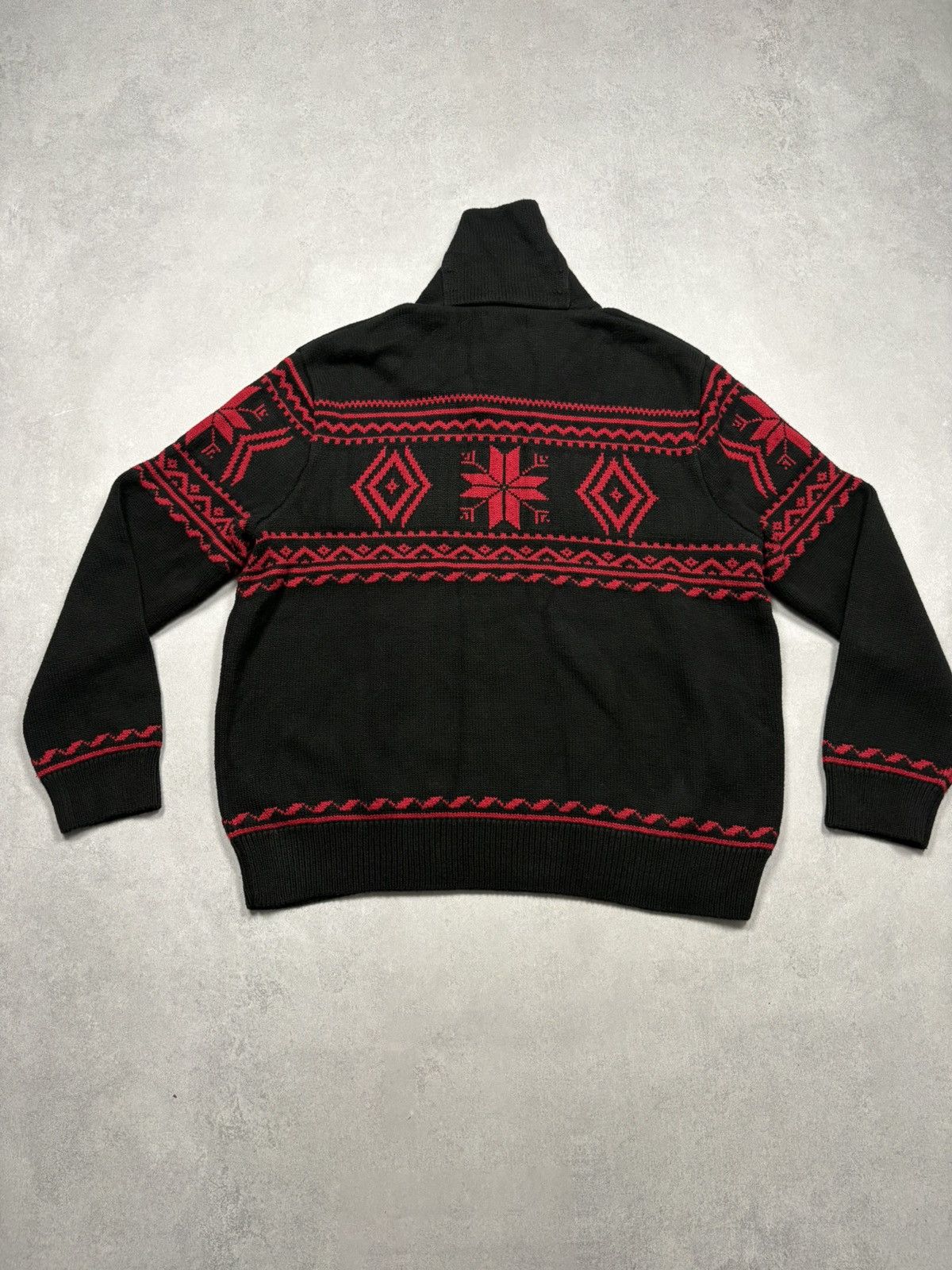 Polo Ralph Lauren Polo Ralph Lauren Snowflake Nordic Shawl Collar Sweater VTG Size US XL / EU 56 / 4 - 2 Thumbnail