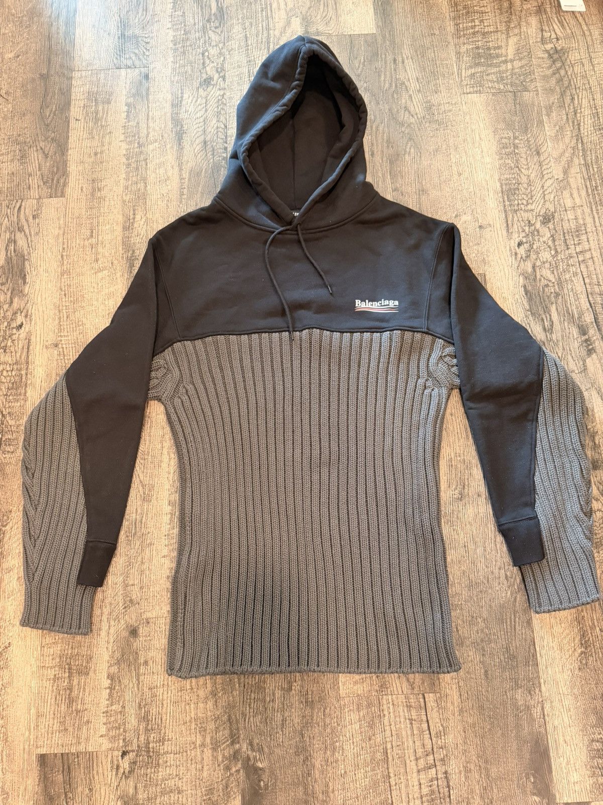 Balenciaga Balenciaga Political Campaign Hoodie Cable Knit Size US M / EU 48-50 / 2 - 6 Thumbnail