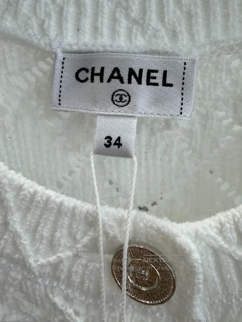 Chanel Chanel White hollow crochet knitted cardigan coat Size XXS / US 00 / IT 34 - 4 Thumbnail