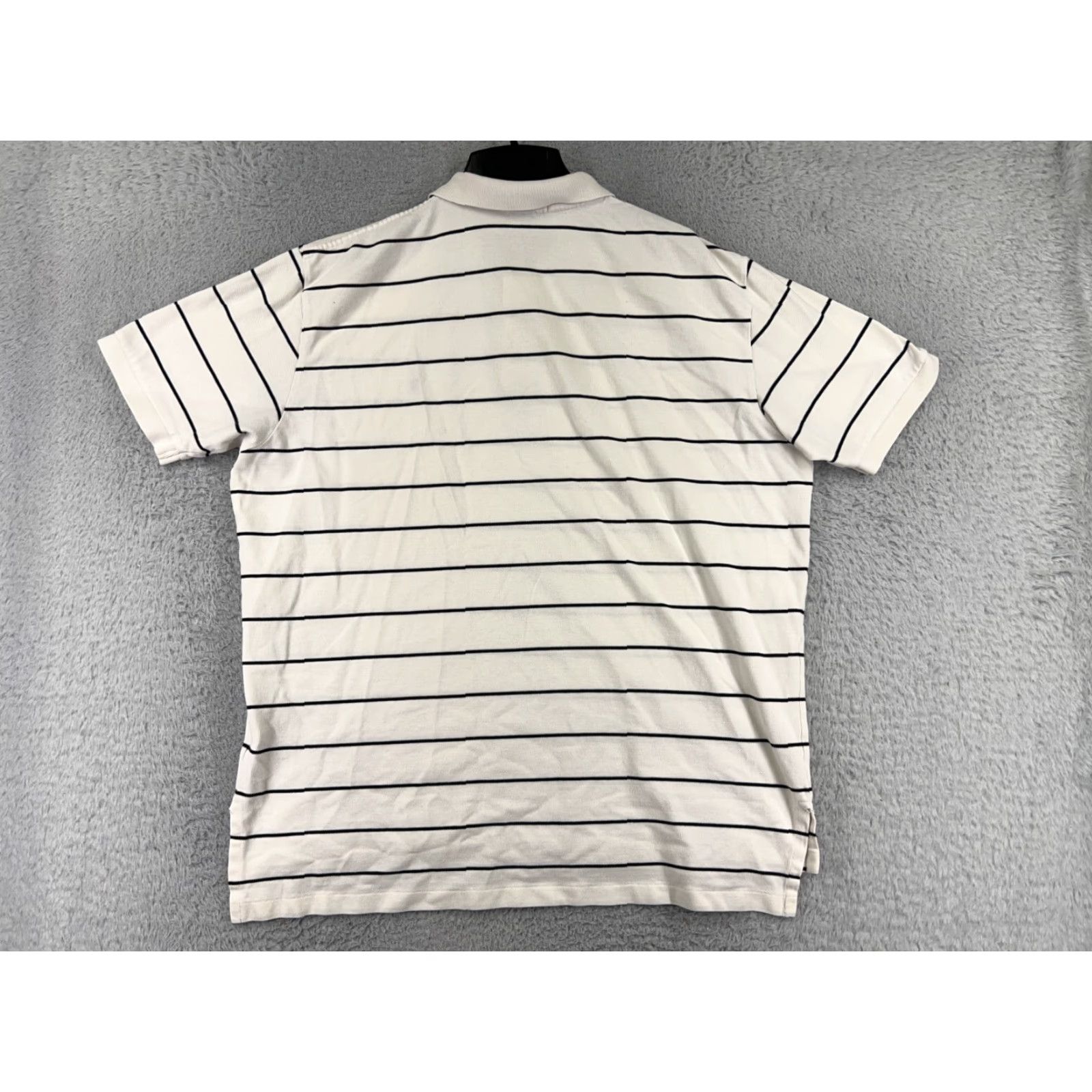 Ralph Lauren VTG Ralph Lauren Polo Shirt Men 2XL White Striped Cotton Short Sleeve Polo Shirt 2XL Mens Size US XXL / EU 58 / 5 - 2 Thumbnail