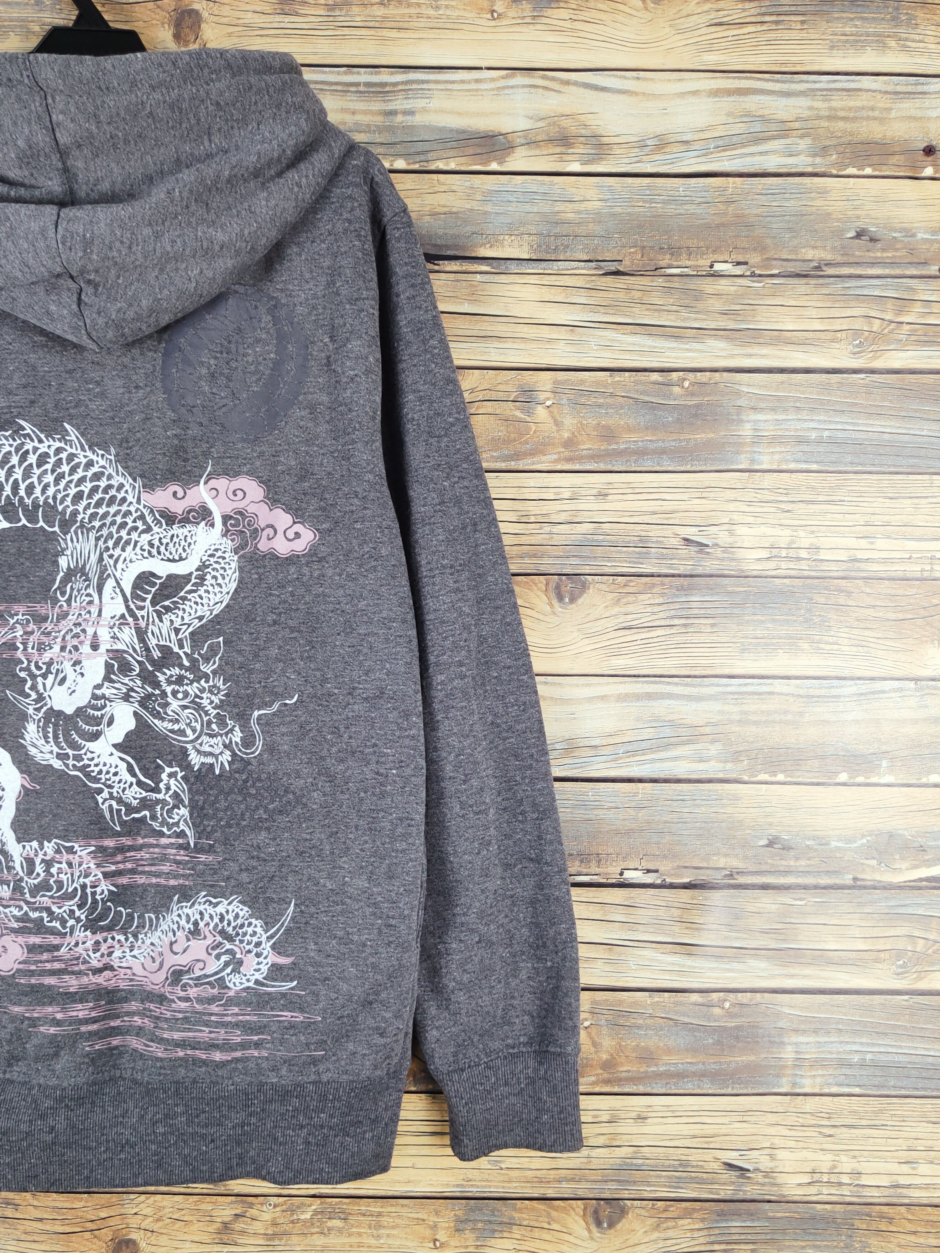 Japanese Brand Japan dragon vintage Dark Gray Hoodie Sweaters #W1156 Size US XL / EU 56 / 4 - 3 Thumbnail