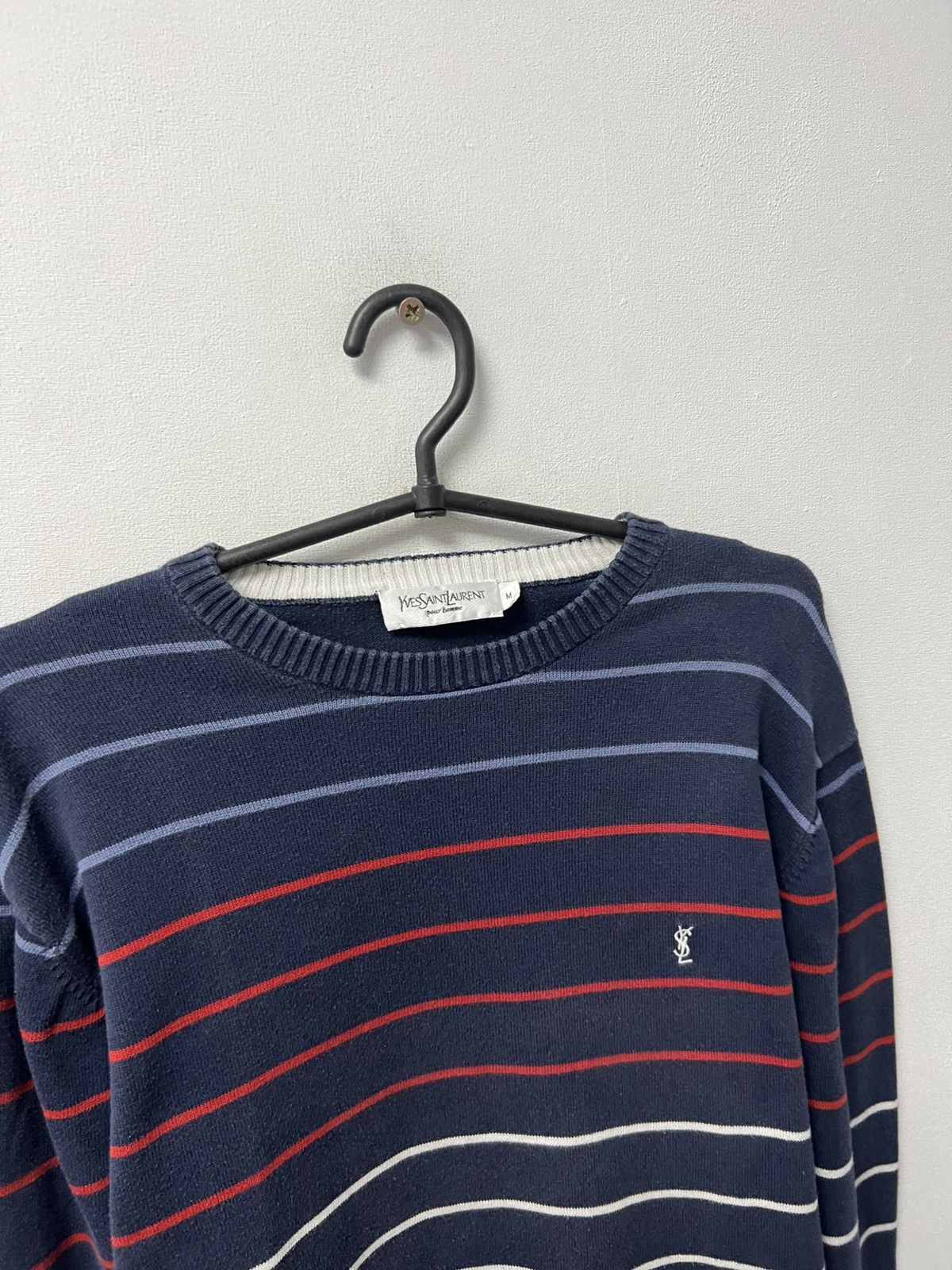 Yves Saint Laurent Vintage YSL Yves Saint Laurent Stripped Sweatshirt Size US M / EU 48-50 / 2 - 2 Thumbnail