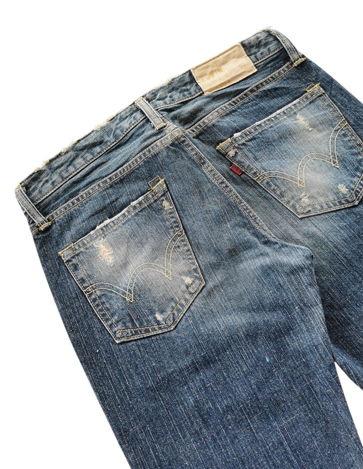 Edwin Edwin Flared Distressed Japan Jeans Vibe Kapital Denim Jeans Size US 30 / EU 46 - 3 Thumbnail