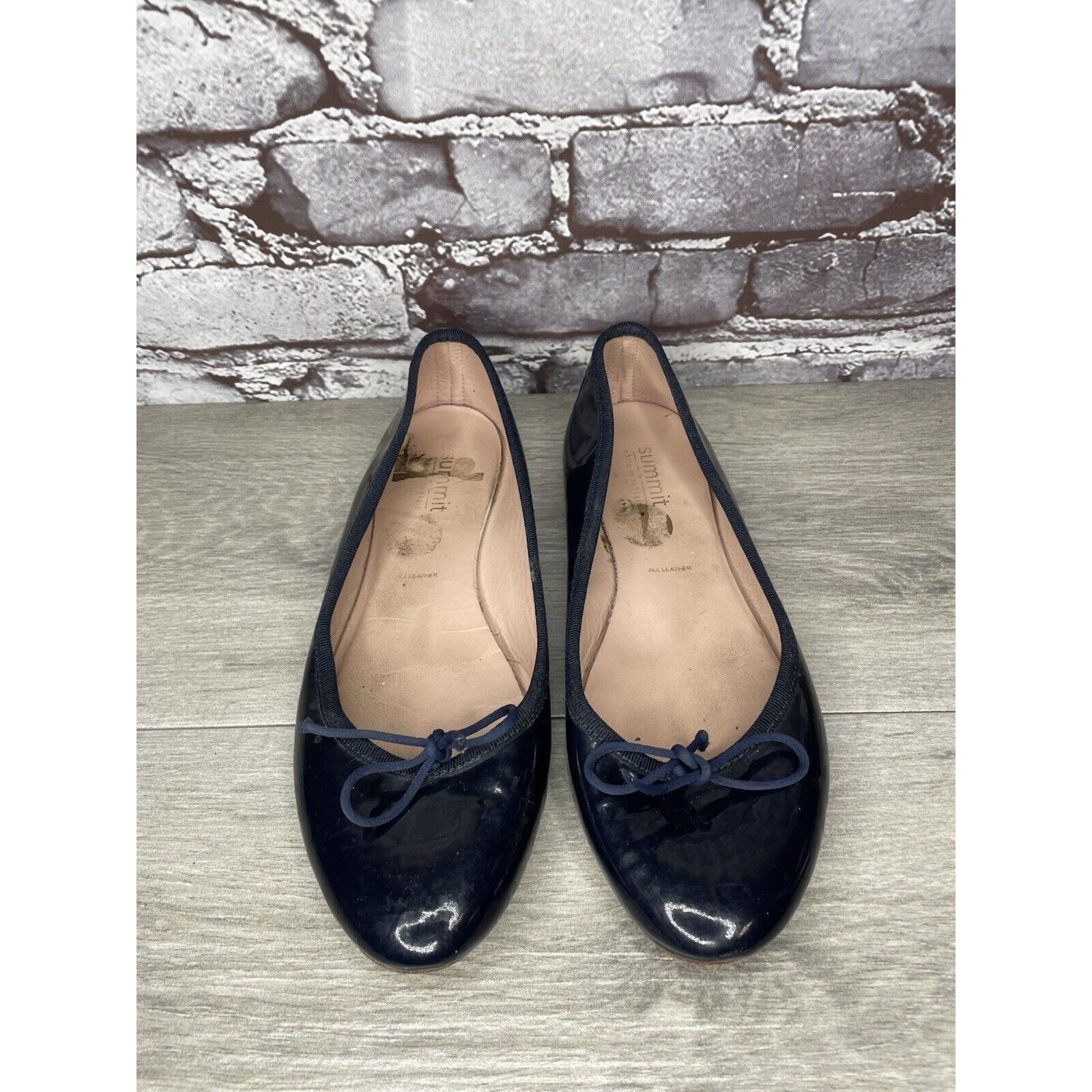 Summit Clothing Summit White Mountain Navy Blue Patent Bow Ballet Flats Wome Size US 8.5 / IT 38.5 - 21 Thumbnail