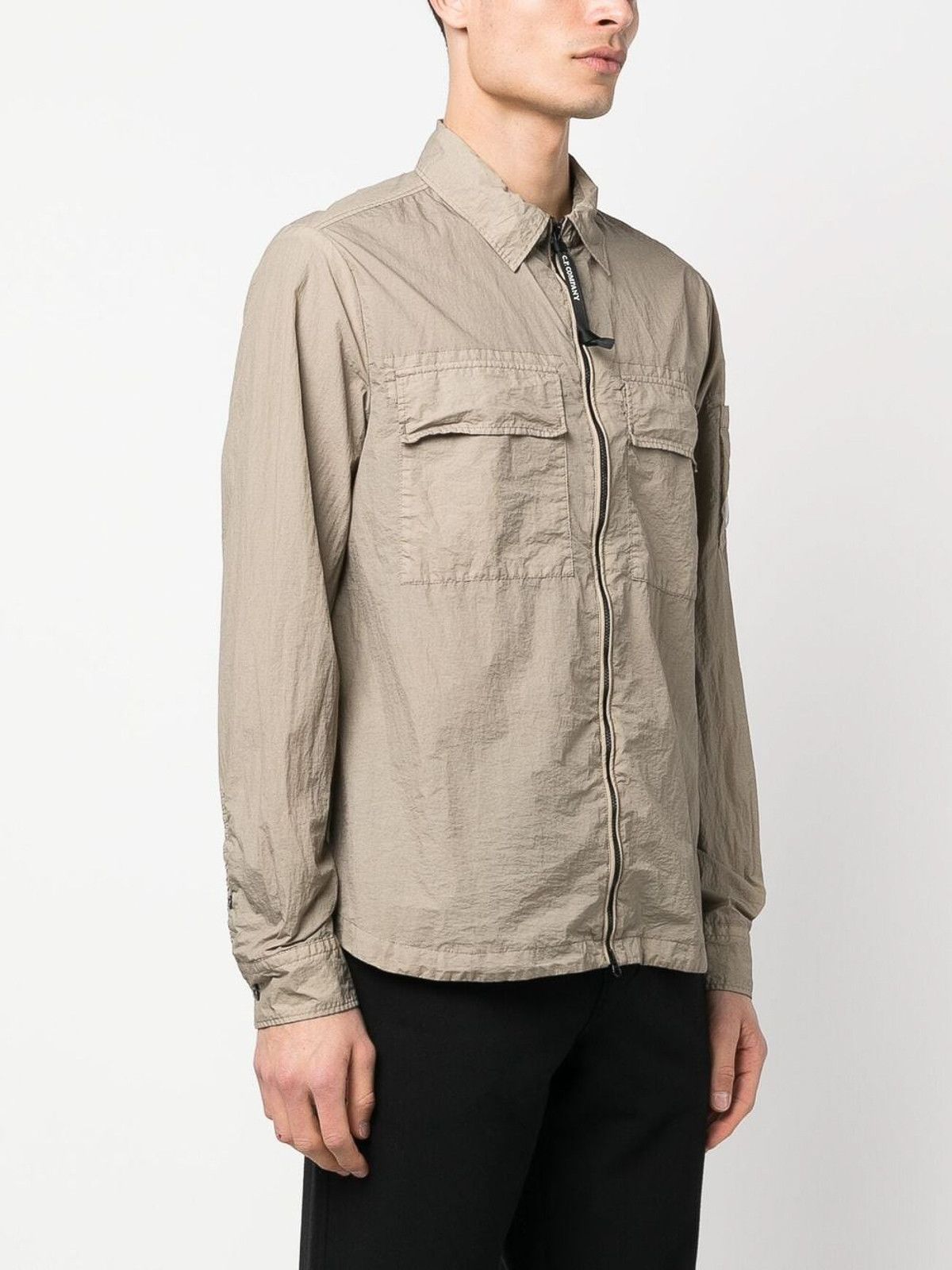 C.P. Company o1y1224 Logo Zipped Hooded Jacket in Beige Size US S / EU 44-46 / 1 - 3 Thumbnail