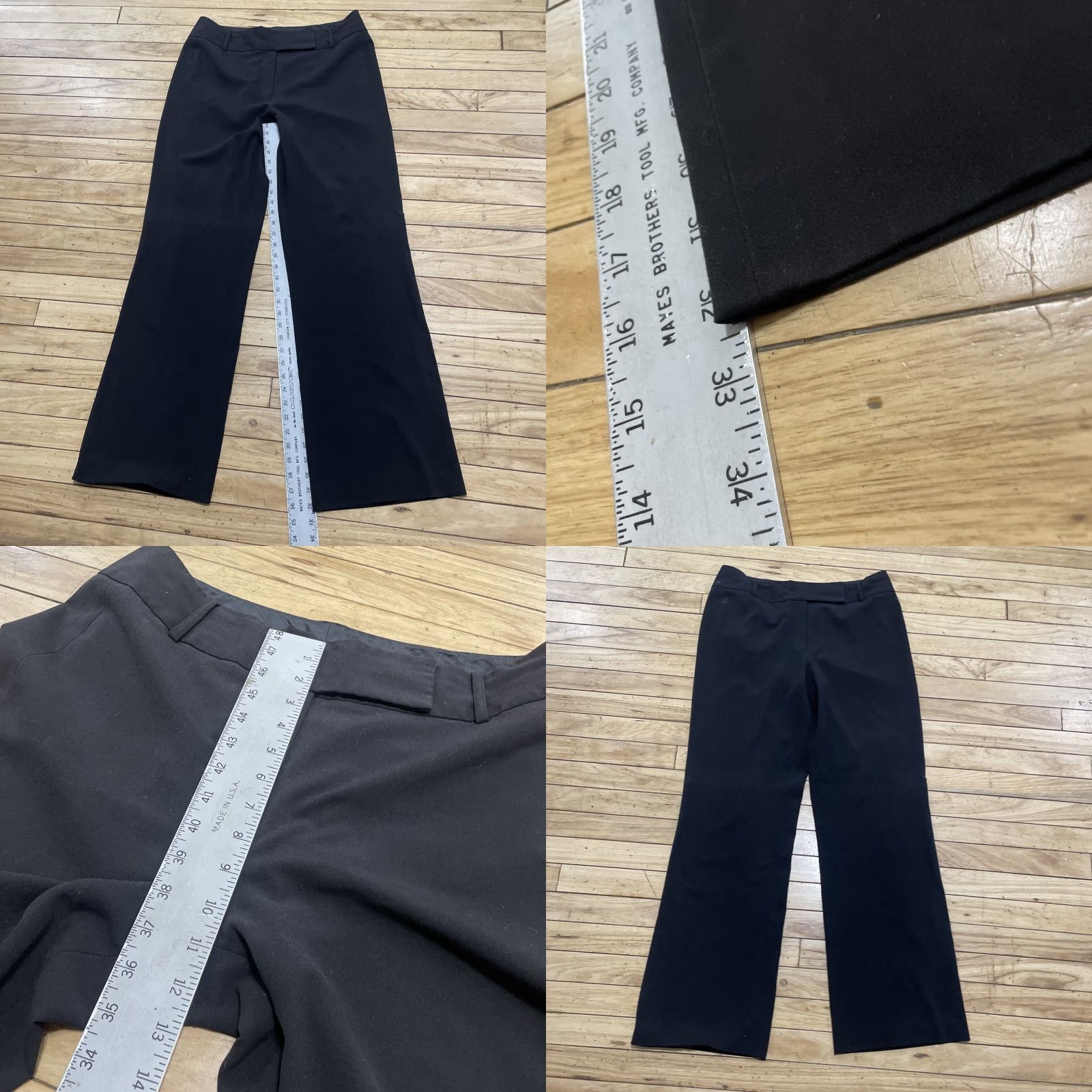 Vintage Tahari Women's Pants Black Straight Leg Wool Polyester 12 Dress Pants Office Workwear Casual Size 34" / US 12 / IT 48 - 9 Thumbnail