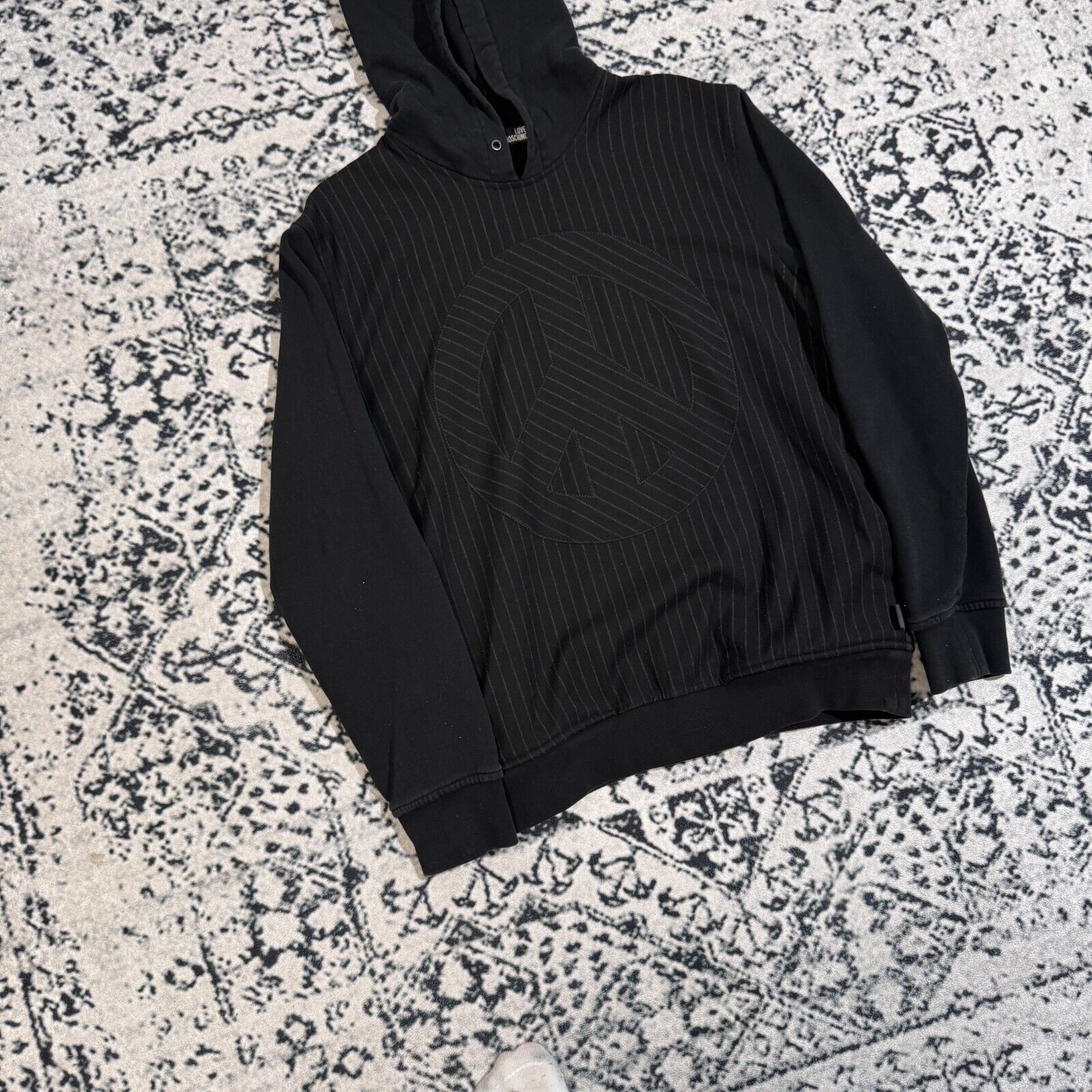 Moschino × Vintage Love Moschino Unisex Black Cotton Hoodie Size M Regular Fit Size US M / EU 48-50 / 2 - 4 Thumbnail