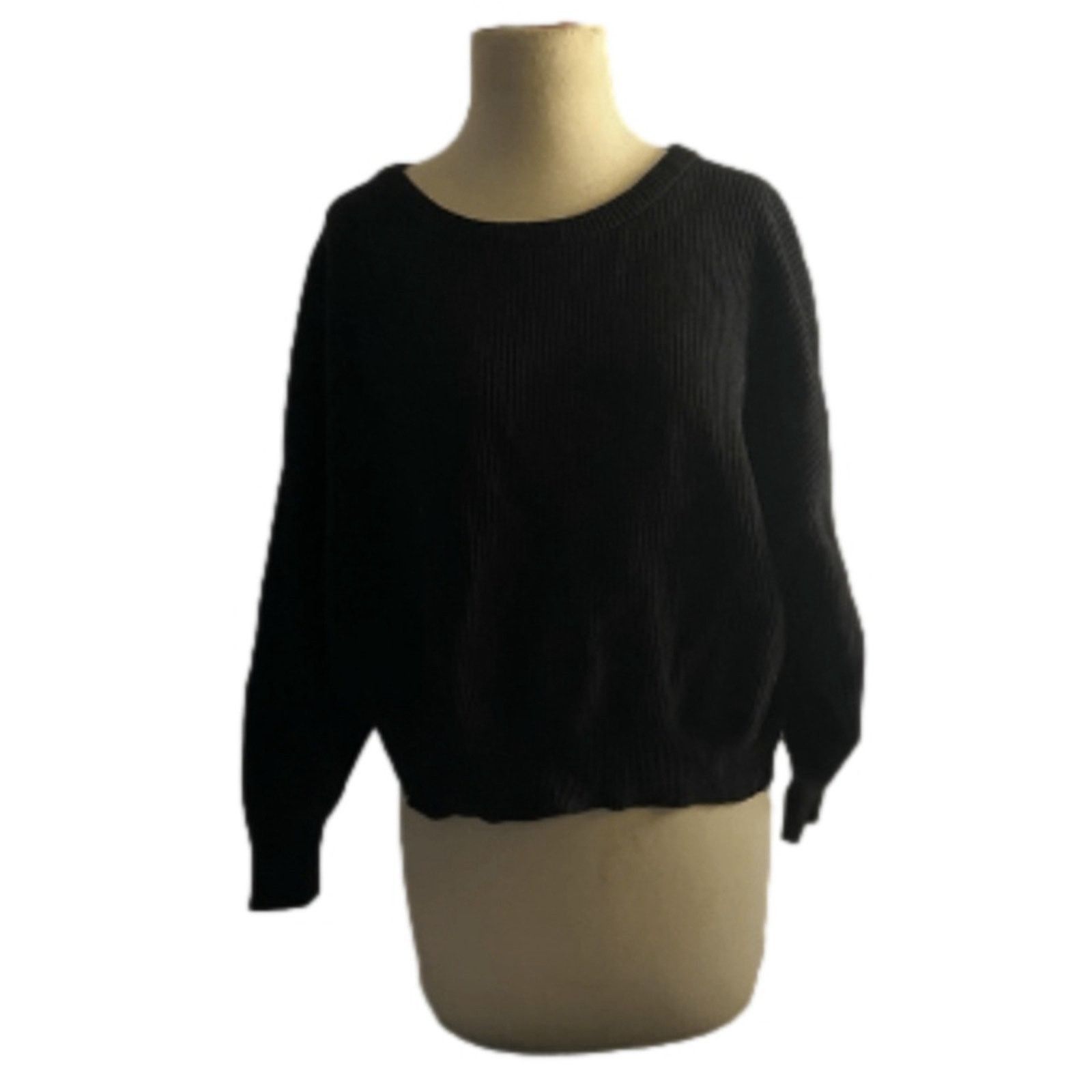 Zara Minimalist Ribbed Knit Black Pullover Sweater Zara Knit S Size S / US 4 / IT 40 - 2 Thumbnail