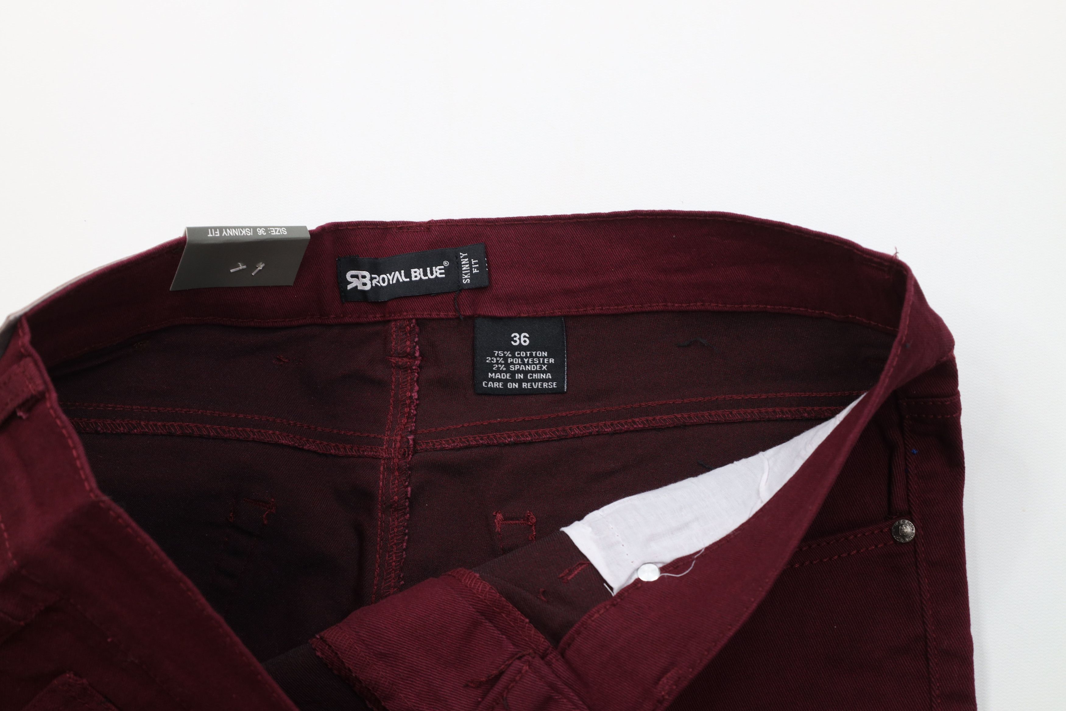 Vintage Deadstock Y2K Streetwear Fit Denim Jean Shorts Burgundy Red Size US 36 / EU 52 - 6 Thumbnail