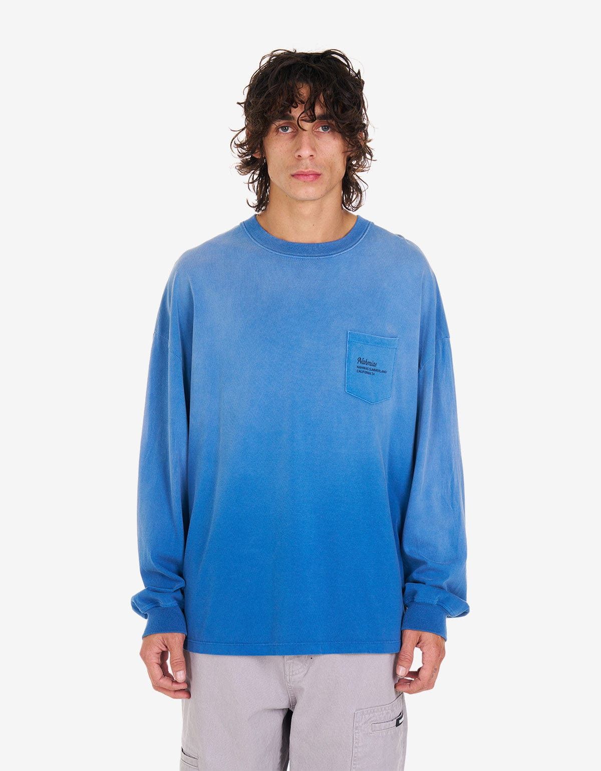 Nahmias Nahmias Blue Postal L/S Pocket T-Shirt Size US M / EU 48-50 / 2 - 1 Thumbnail