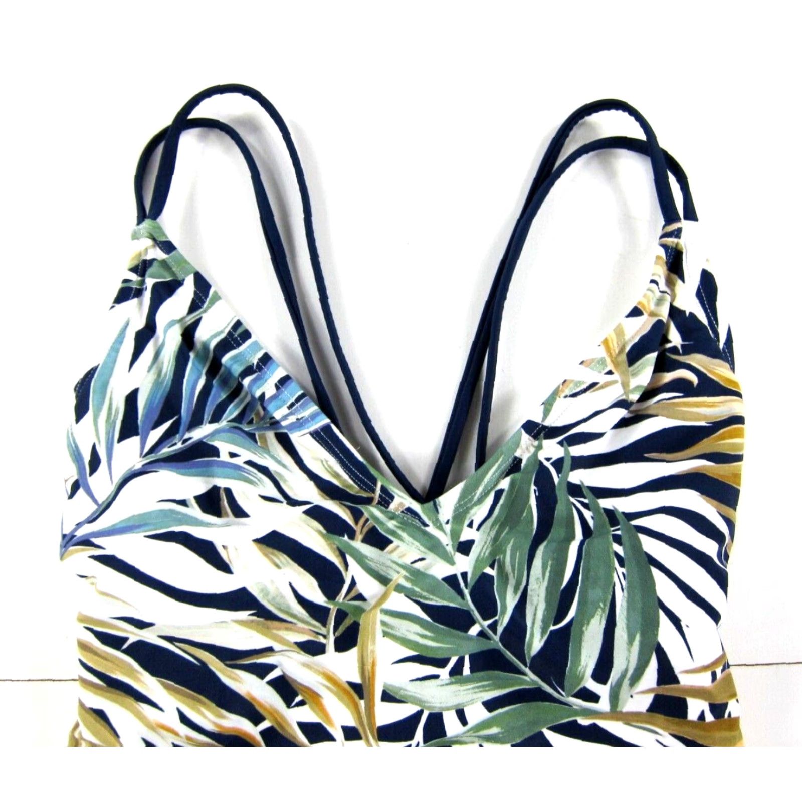 Hurley Hurley Floral One Piece Swimsuit Women Medium Blue Green Brown White Skin Spaghetti Strap Nylon Spandex Size ONE SIZE - 4 Thumbnail