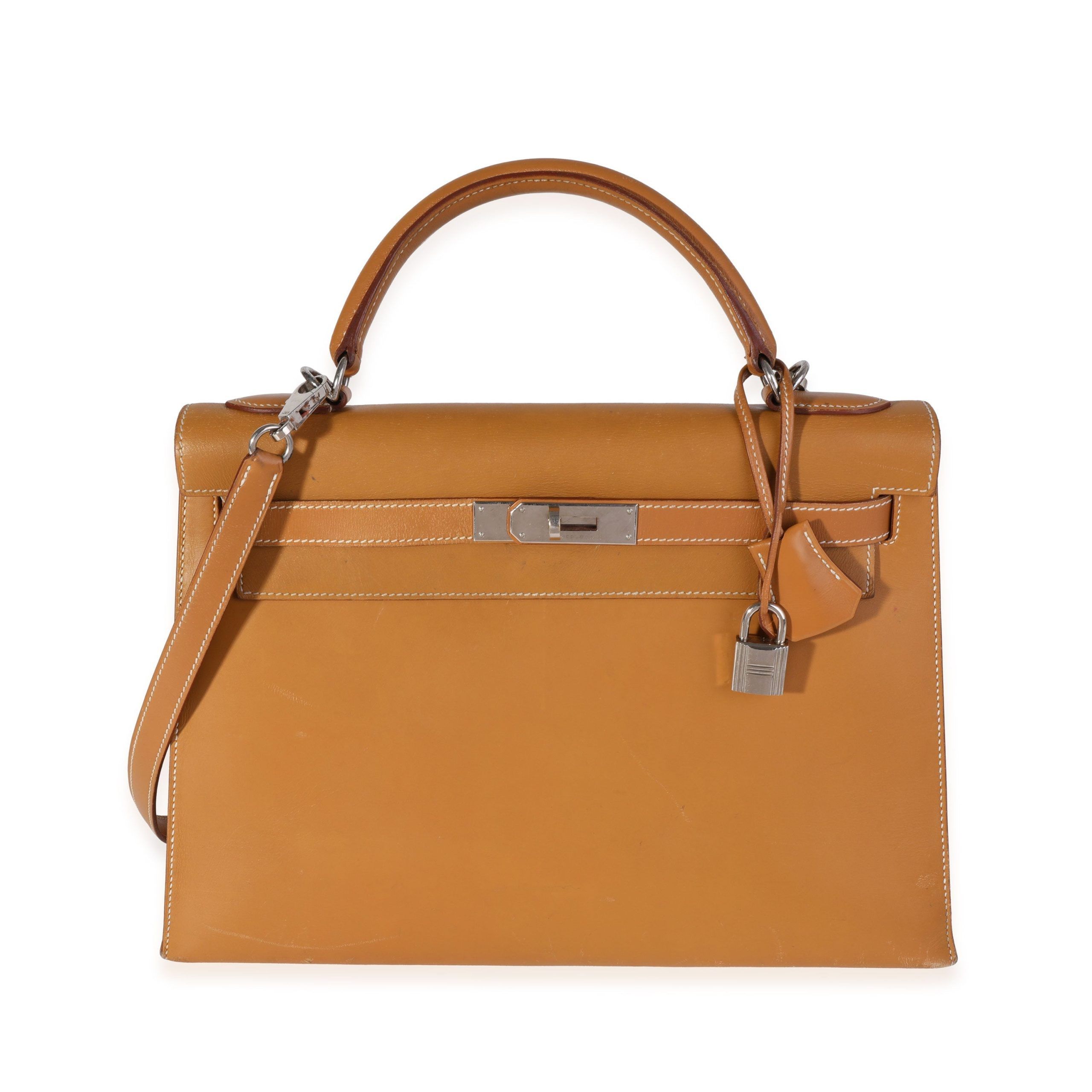 image of Hermes Natural Vache Sellier Kelly 32 Phw in Brown, Women's