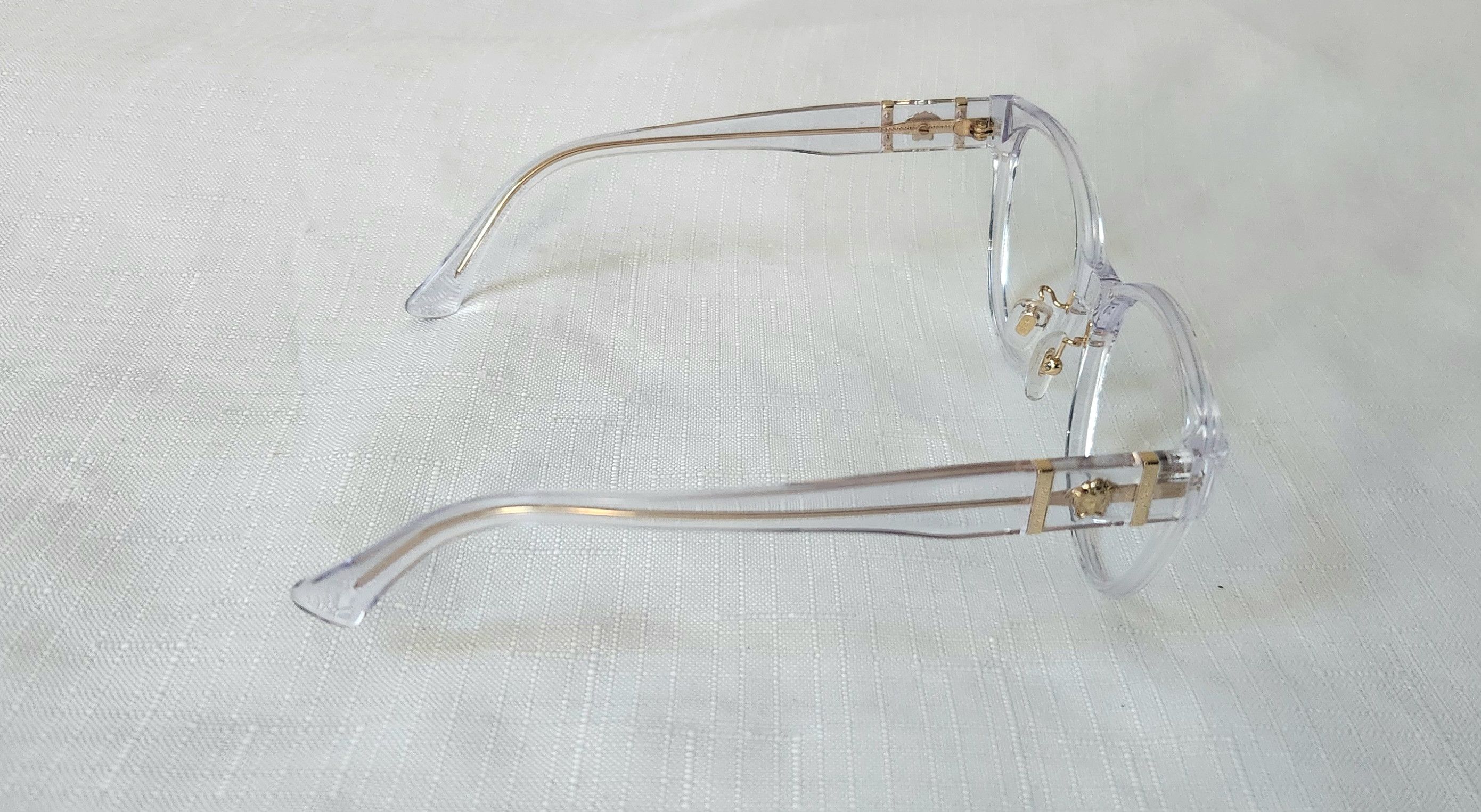 Versace Versace 3351D 148 Crystal Clear Oval Eyeglasses *No lens* Size ONE SIZE - 5 Thumbnail