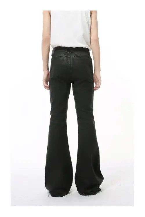 VIBE Japanese style patchwork tassel black washed flared jeans Size US 32 / EU 48 - 5 Thumbnail