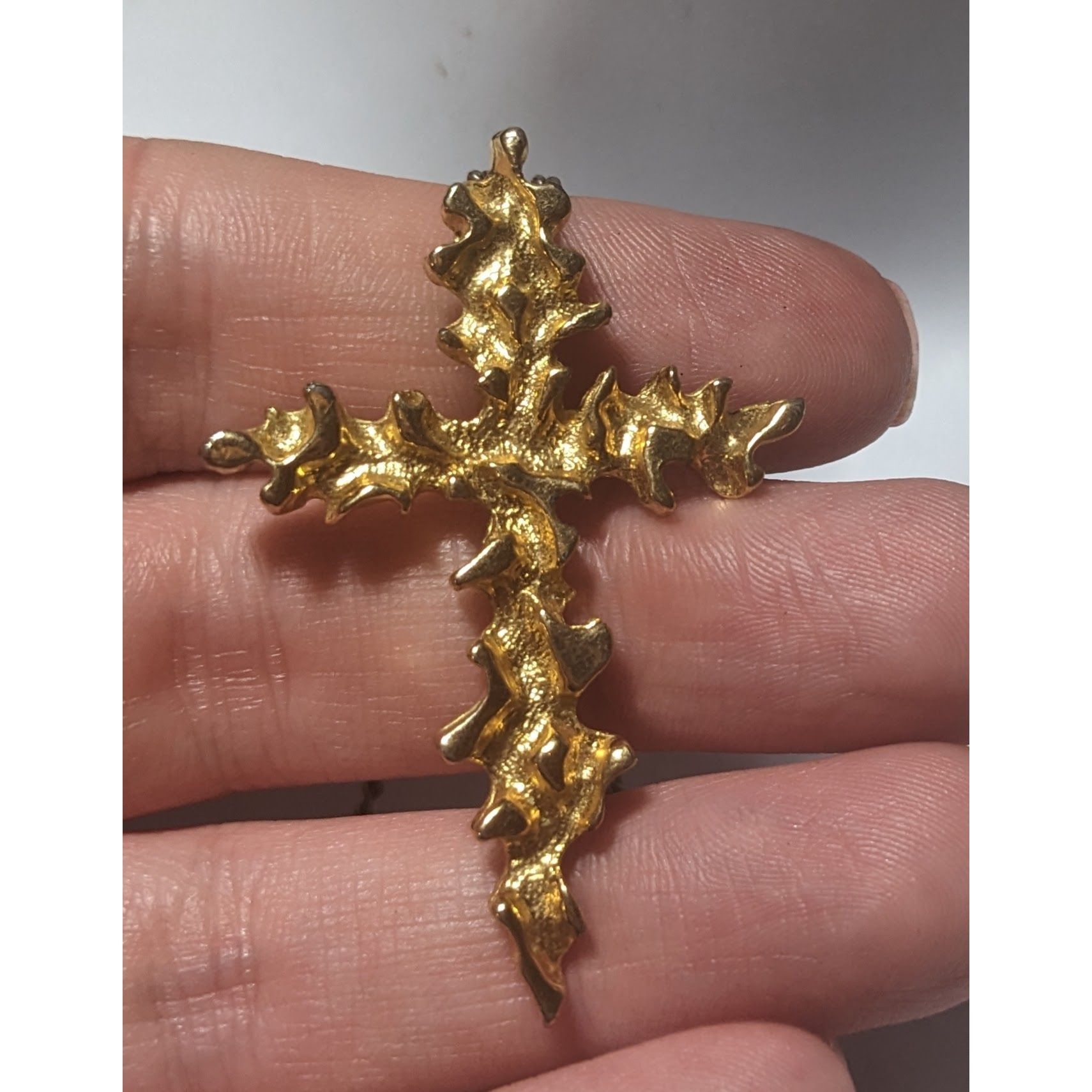 Other Abstract Gold Flame Cross Pendant Necklace Size ONE SIZE - 7 Thumbnail