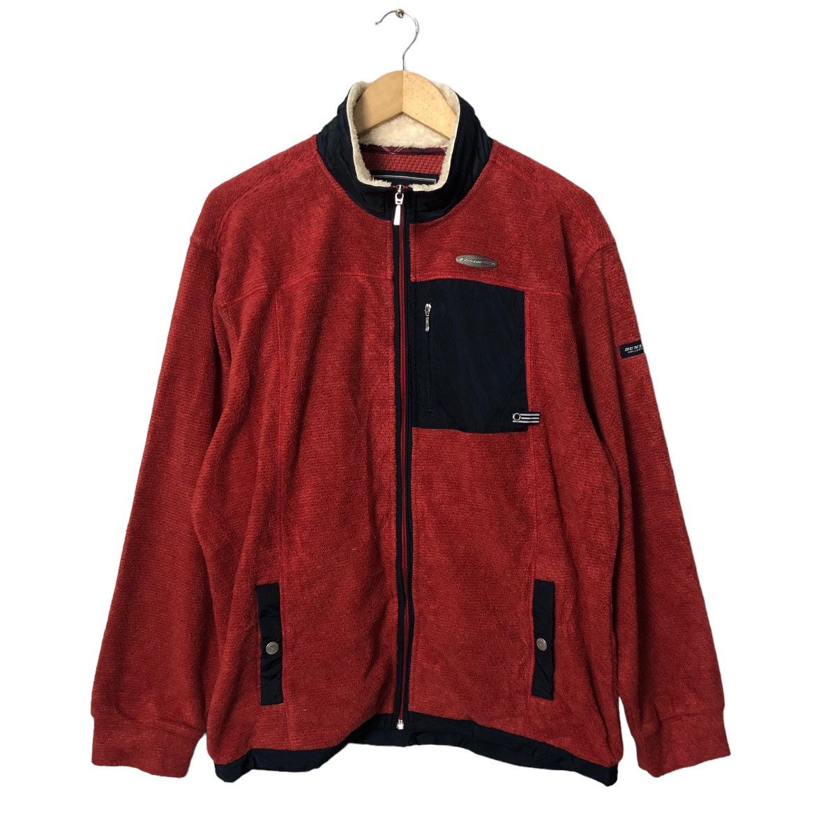 image of Vintage Dunlop Collection Zipper Ups Fleece Jacket in Red, Men's (Size XL)