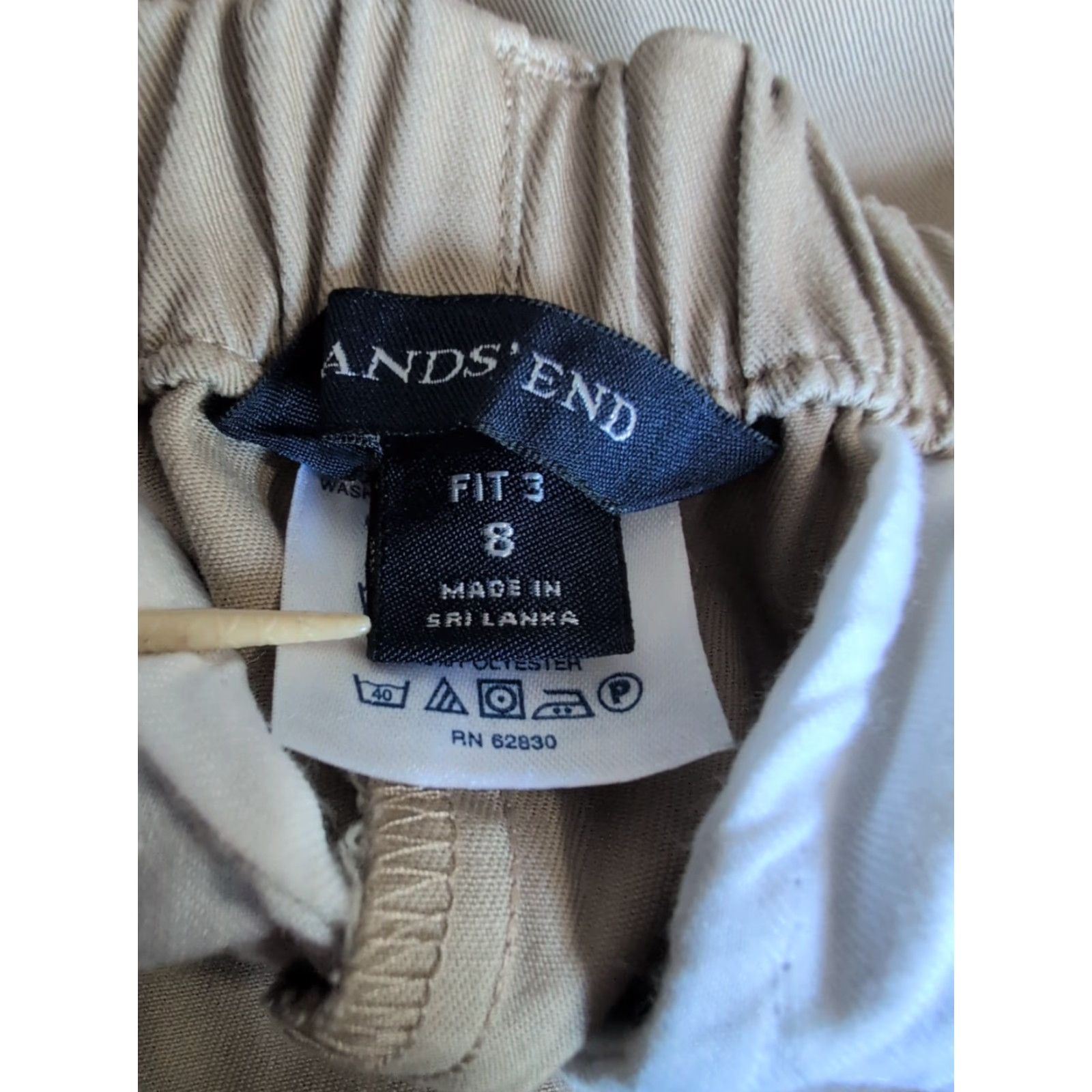 Lands' End Lands End Women Shorts 8 Khaki Tan Zipup Bermuda Pockets Elastic Flat Front Slim Fit Casual Summer Women’s Pants Size 30" / US 8 / IT 44 - 3 Thumbnail