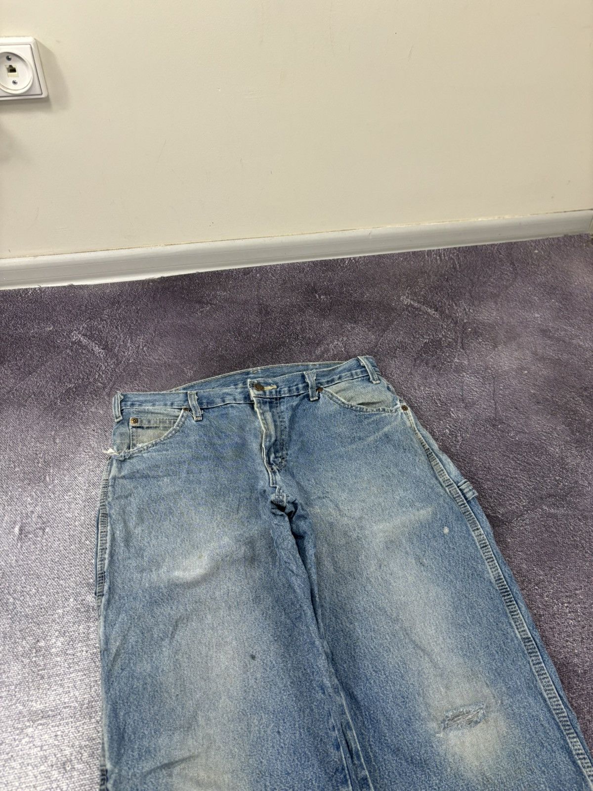 Dickies Vintage Dickies Y2K Faded Light Blue Denim Work Baggy Jeans Size US 31 - 9 Thumbnail