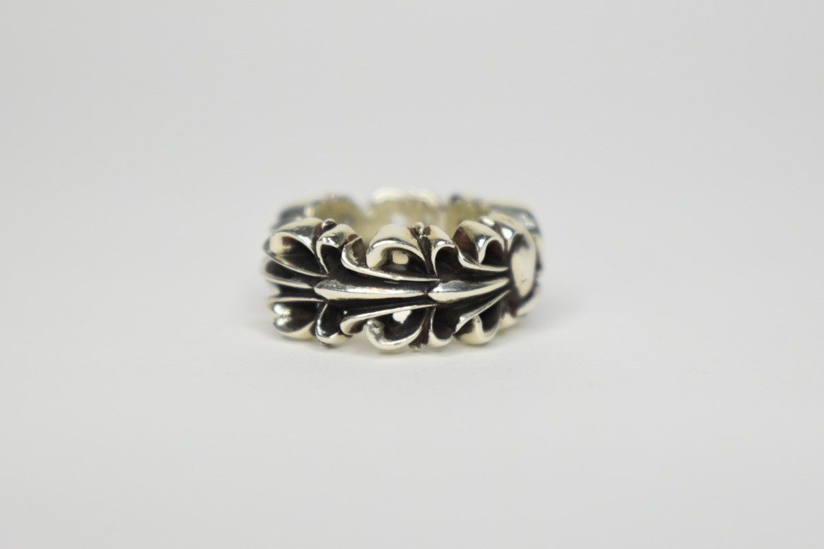 Chrome Hearts Double floral cross heart ring chrome hearts