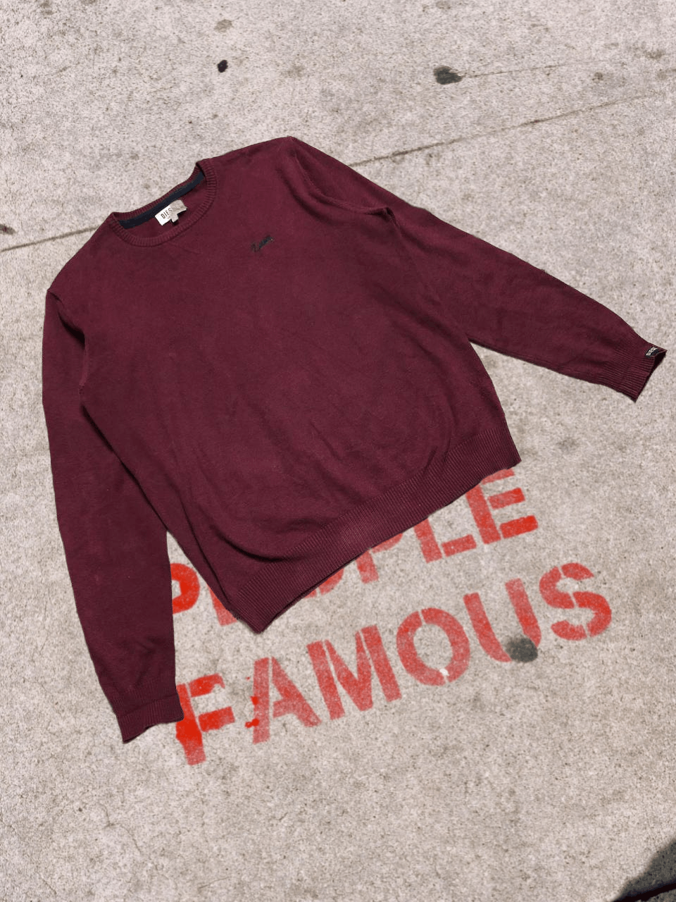 Diesel Diesel Burgundy Sweater Embroidered Logo Jumper Crew Neck Size US L / EU 52-54 / 3 - 1 Thumbnail