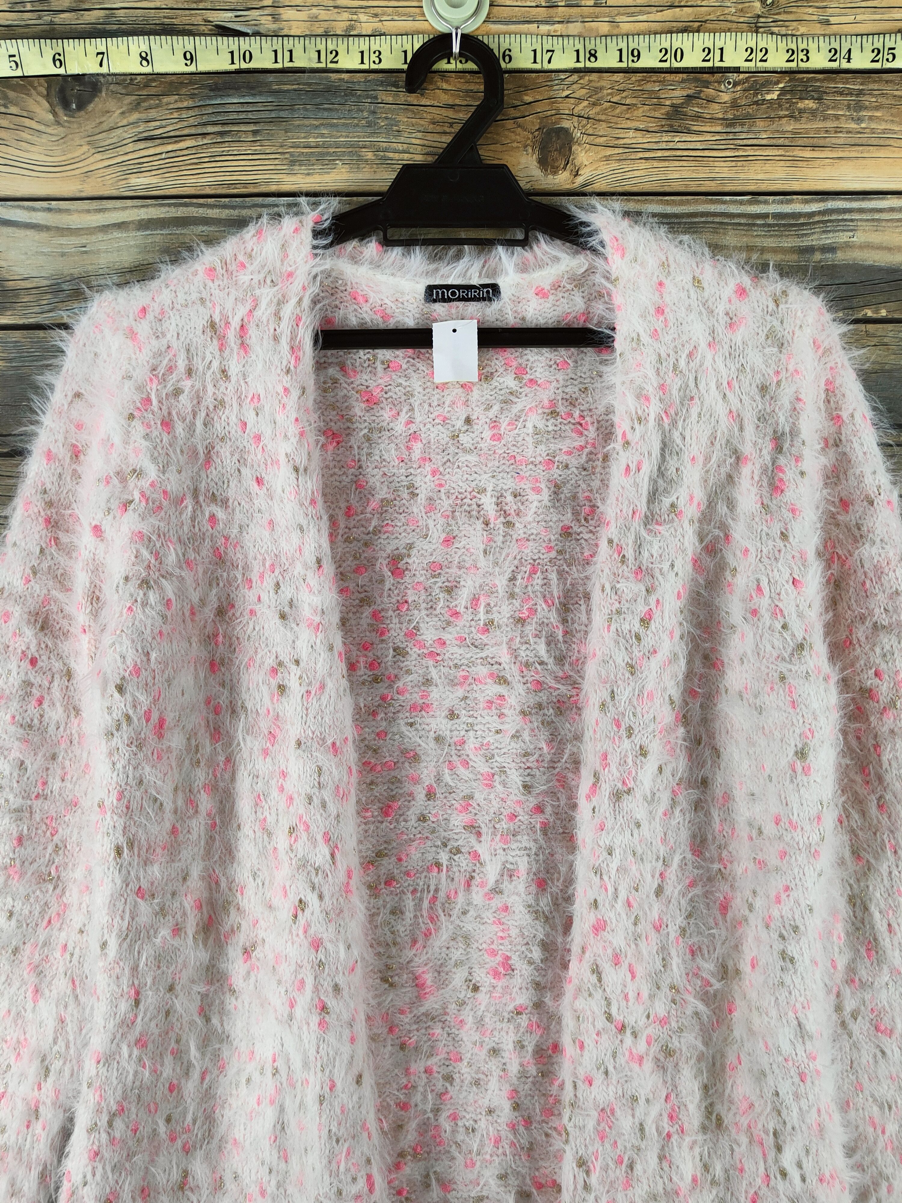 Japanese Brand DL Moririn Pink Fur Mohair Knitwear Cardigan #46-172 Size S / US 4 / IT 40 - 2 Thumbnail