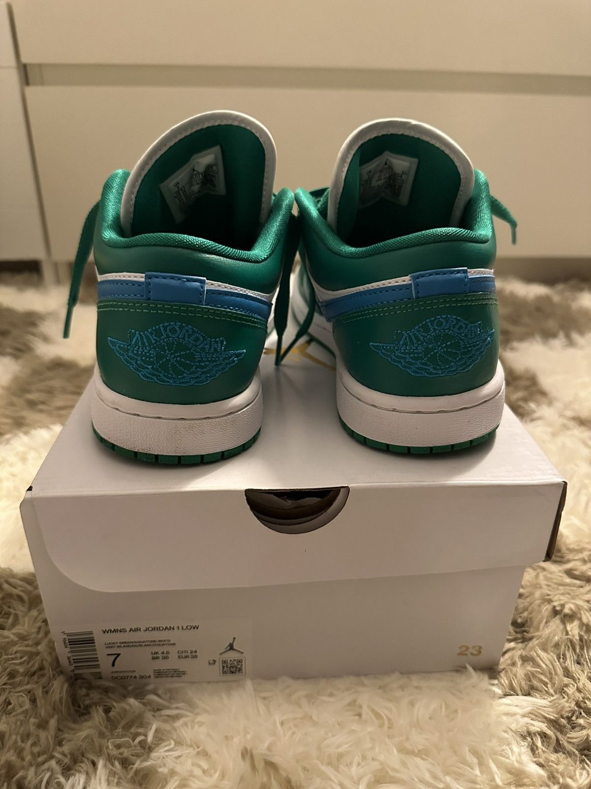 Jordan Brand Jordan 1 low aquatone 7 in women gently used Size US 7 / IT 37 - 3 Thumbnail