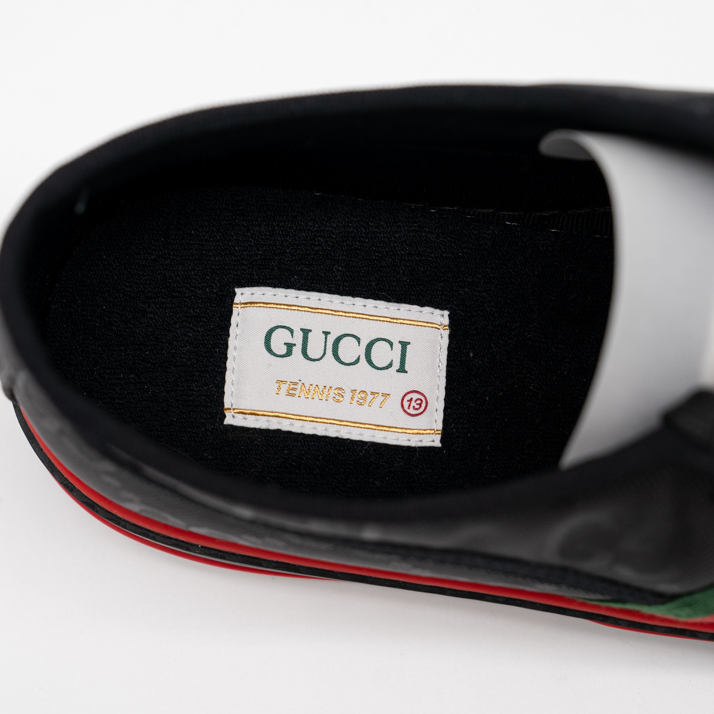 Gucci Gucci Tennis 1977 Low Black Canvas Sneakers GG Size US 13 / EU 46 - 7 Thumbnail