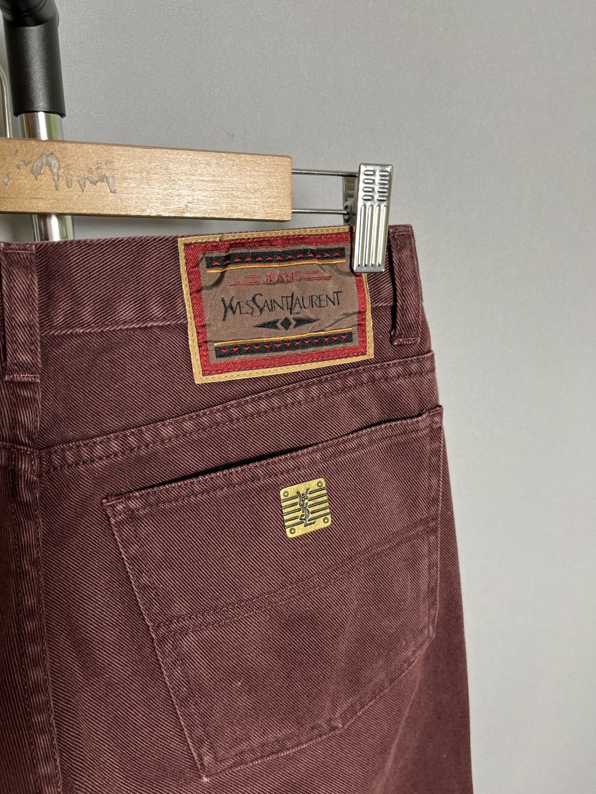 Yves Saint Laurent yves saint laurent denim brown burgundy vintage 90s 30x34 Size US 30 / EU 46 - 5 Thumbnail