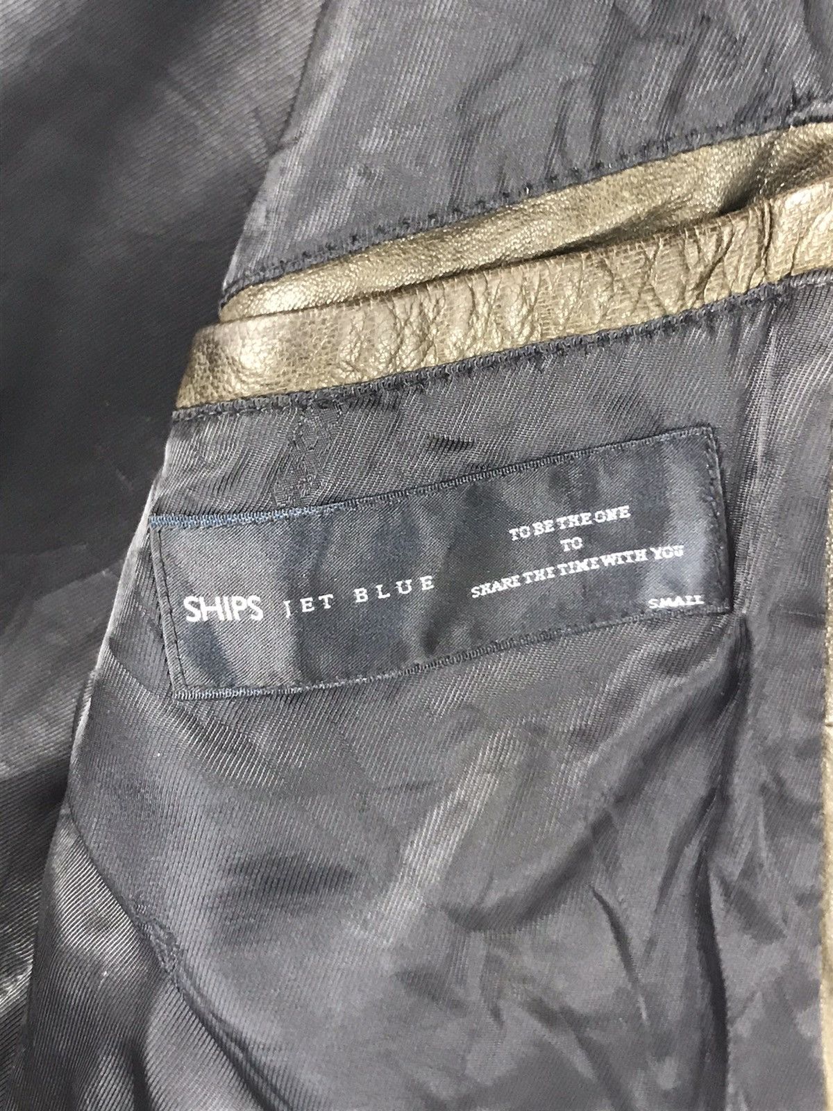 Ships Jet Blue ⚡️Vintage Ships Jet Blue Distressed Leather Jacket Size US S / EU 44-46 / 1 - 12 Thumbnail