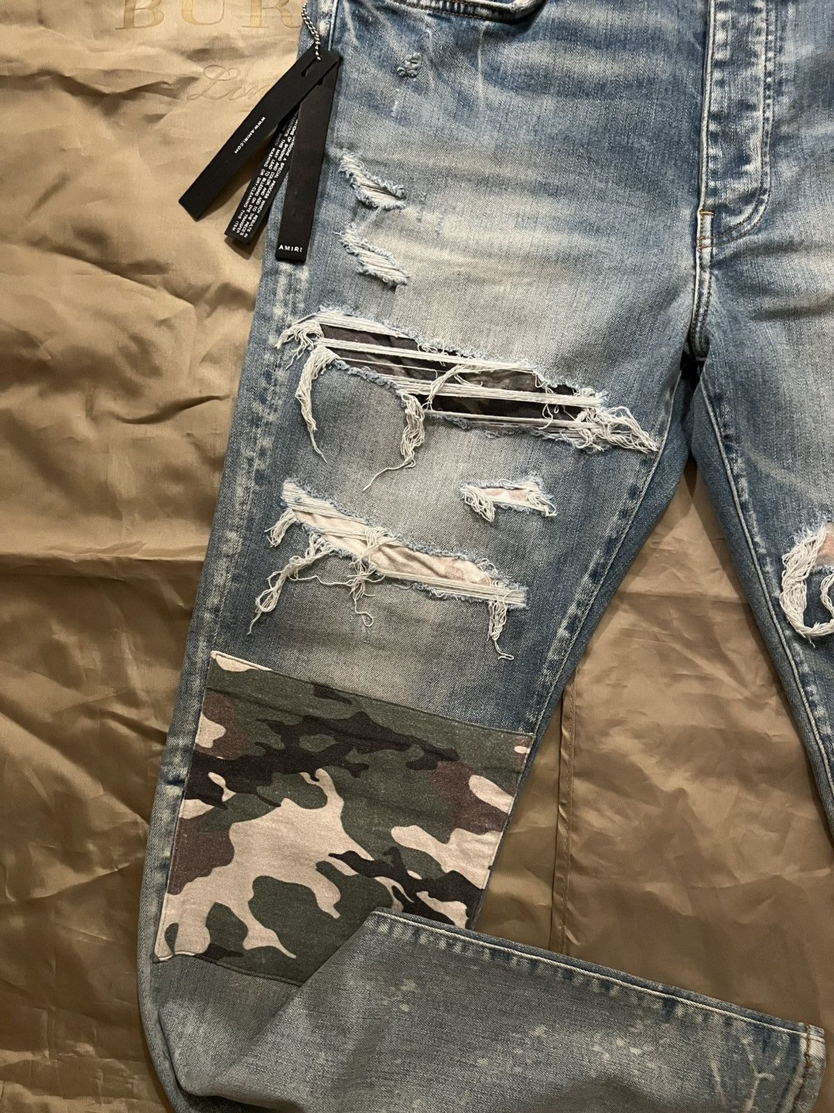 Amiri AMIRI Blue Military Art Patch Jeans size 36 $2300 Size US 36 / EU 52 - 4 Thumbnail