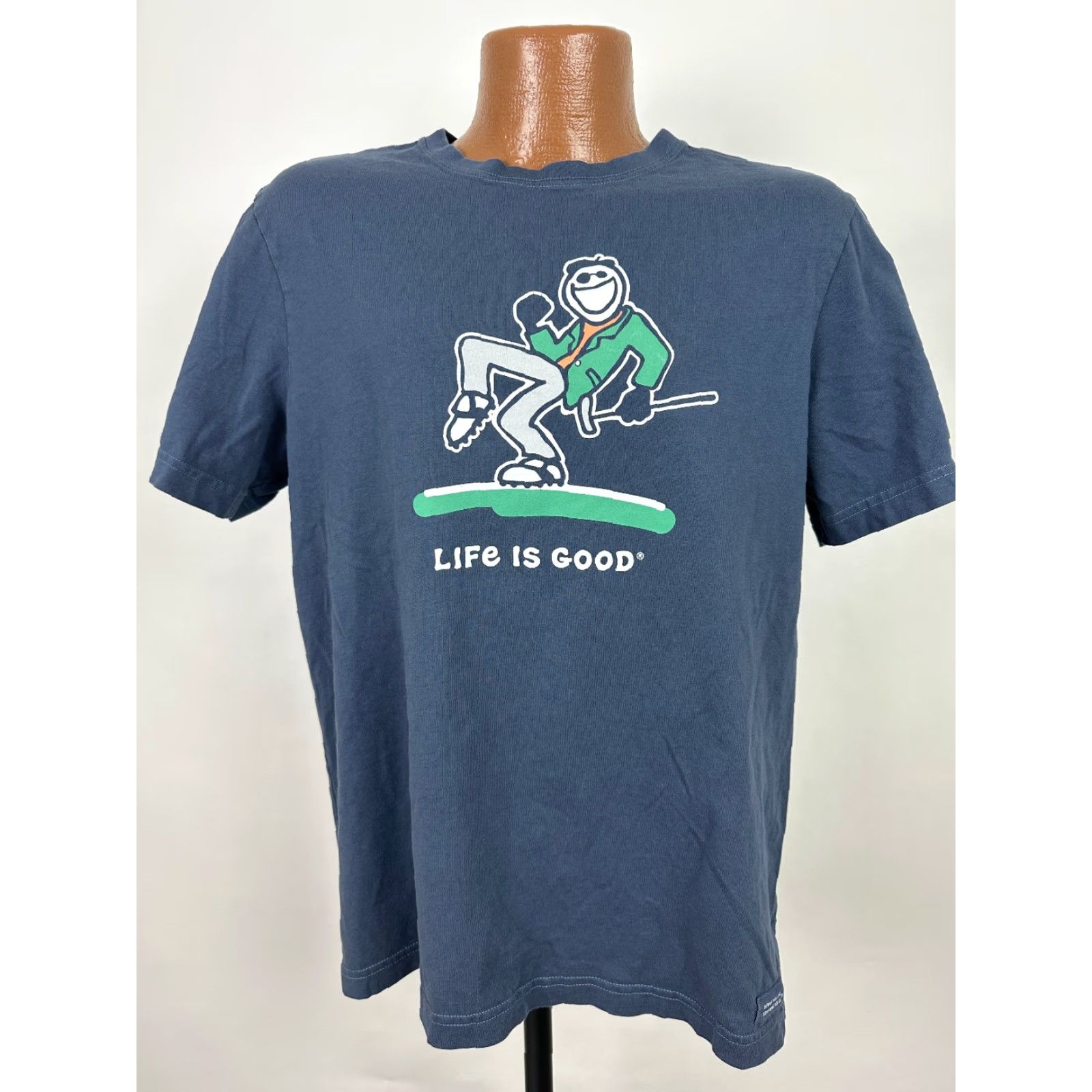 Life is Good Life is Good Shirt Men Medium Blue Golf Masters Sports Crusher Tee Cotton Peru Size US M / EU 48-50 / 2 - 2 Thumbnail