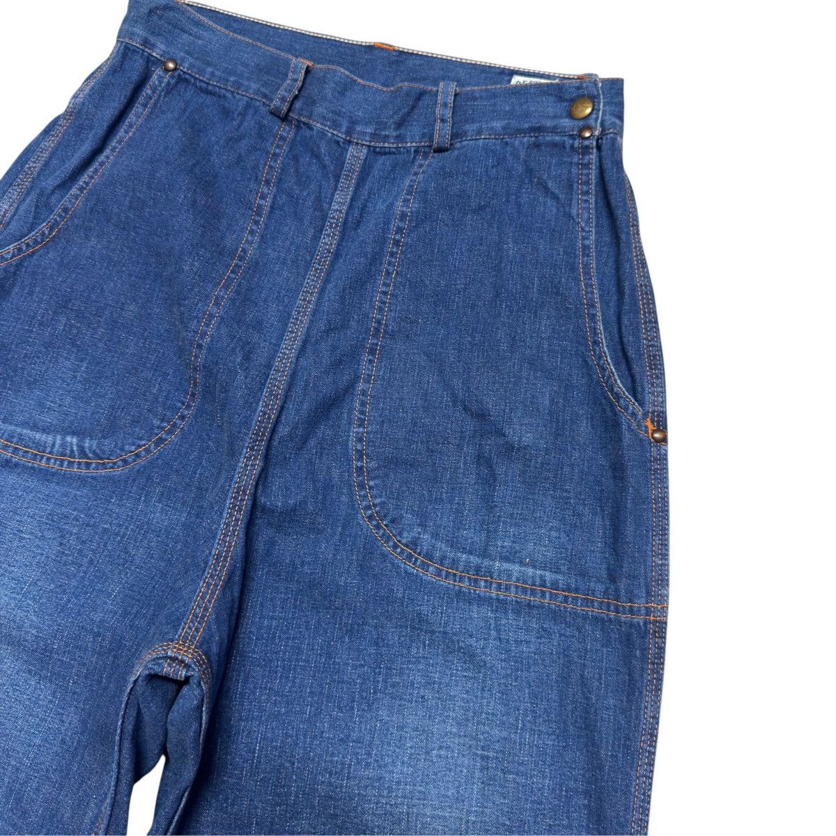 Orslow Denim Ranch Work Pants Side Zip in Blue, Women's (Size 28) — image 6 of 6