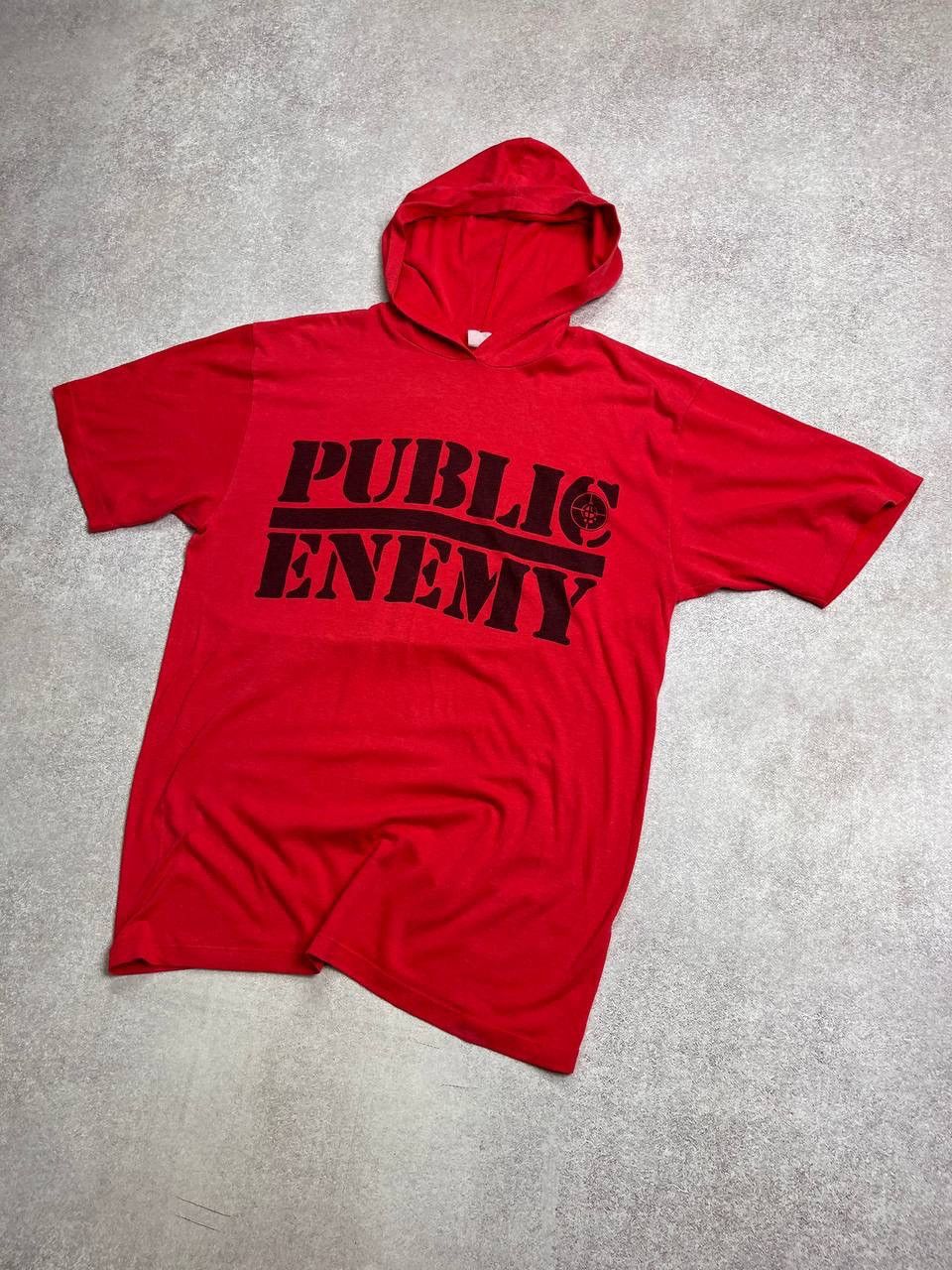 Band Tees × Public Enemy × Vintage Vintage Public Enemy Hooded Boxy T-shirt M Y2K Size US M / EU 48-50 / 2 - 2 Thumbnail