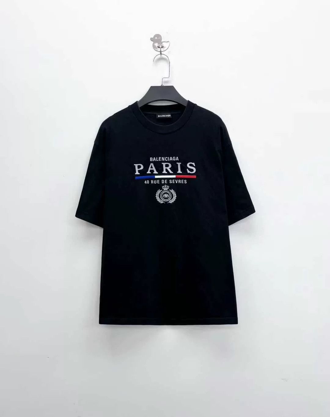 Balenciaga balenciaga black embroidered logo short sleeve t-shirt Size US M / EU 48-50 / 2 - 1 Thumbnail