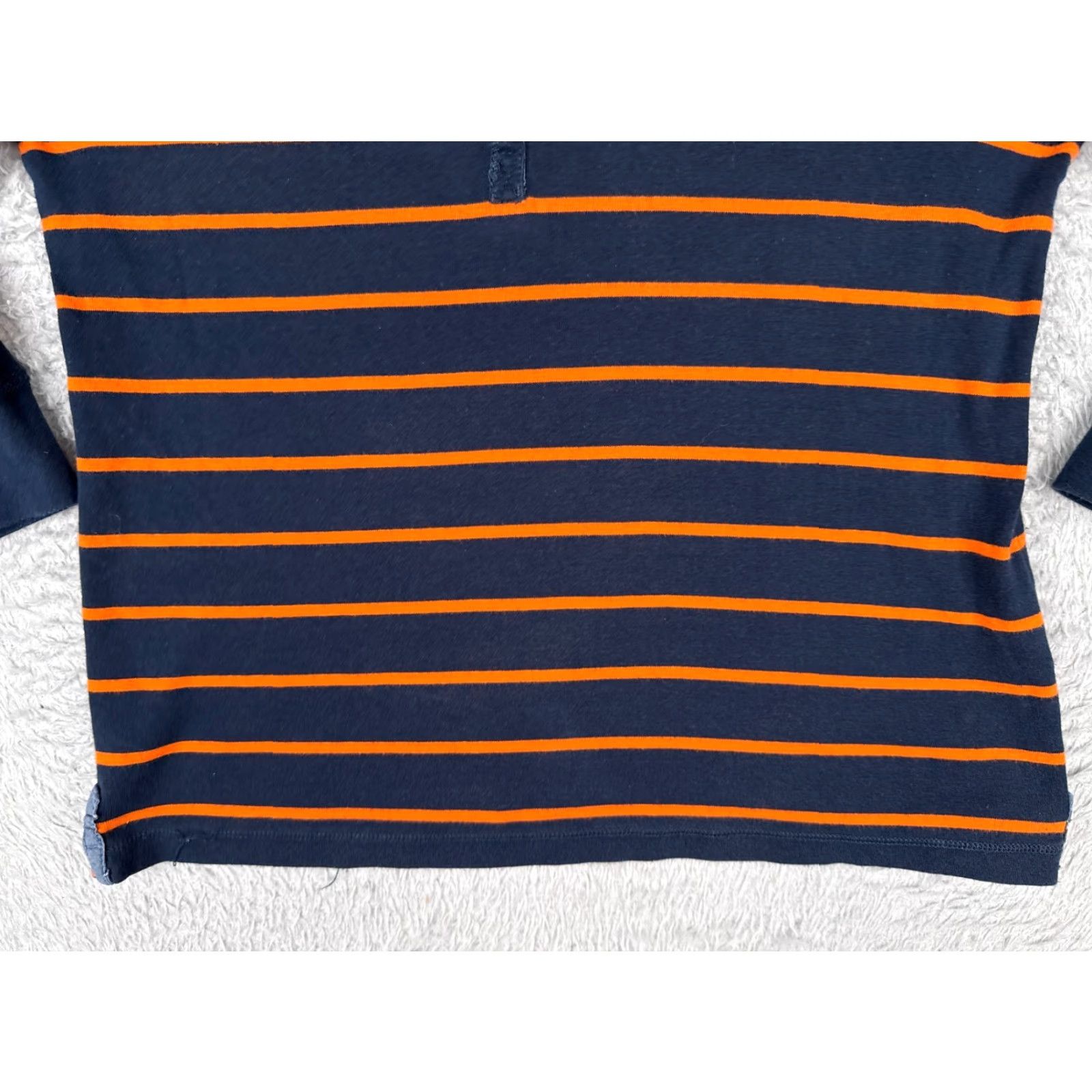 CO Lauren Jeans Co Shirt Women XL Blue Orange Stripe 3/4 Sleeve Cotton Henley Casual Striped Womens Size XL / US 12-14 / IT 48-50 - 5 Thumbnail