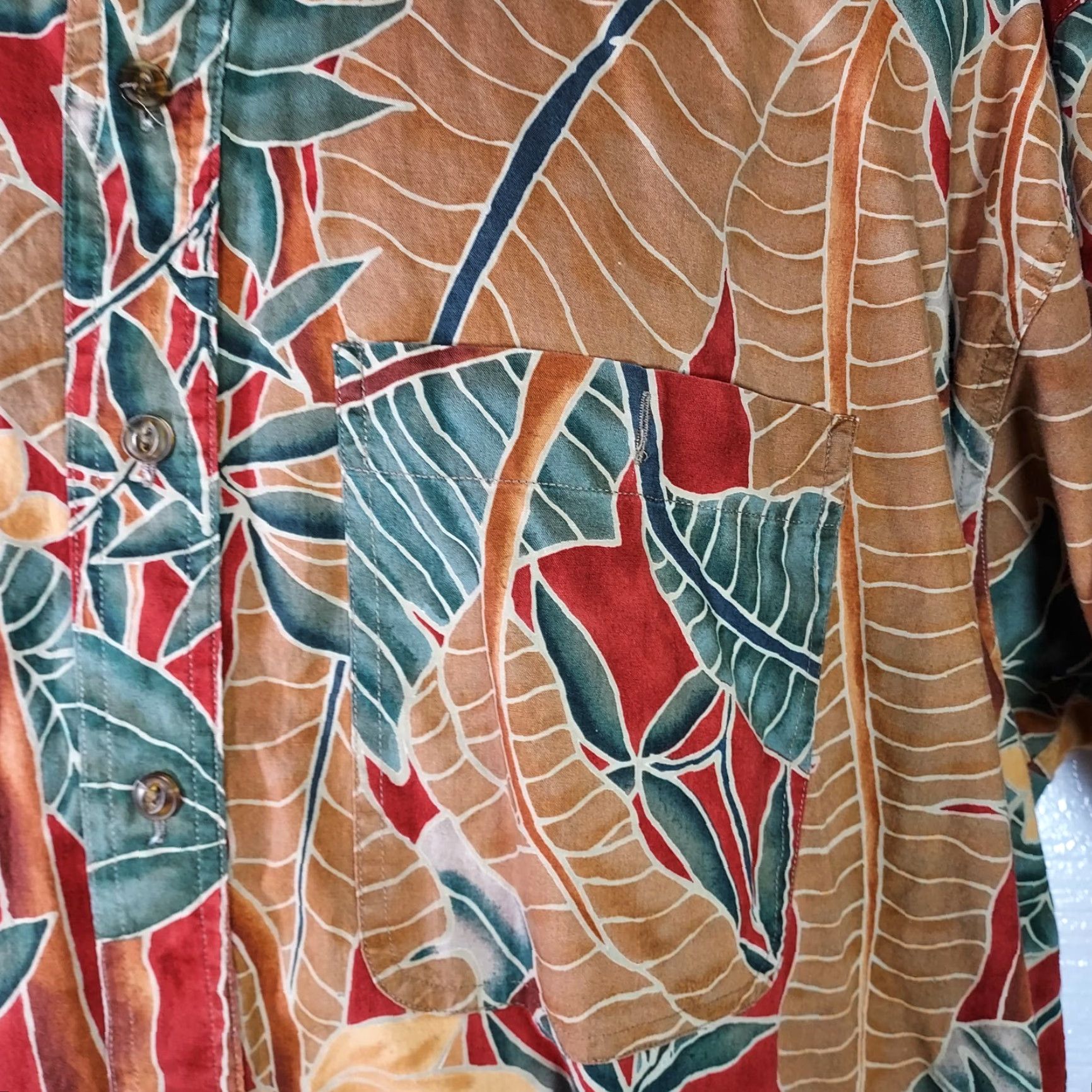 Ralph Lauren VINTAGE Ralph Lauren Shirt Men's XL Brown Tropical Botanical Short Sleeve Button-Up Shirt Size US XL / EU 56 / 4 - 4 Thumbnail