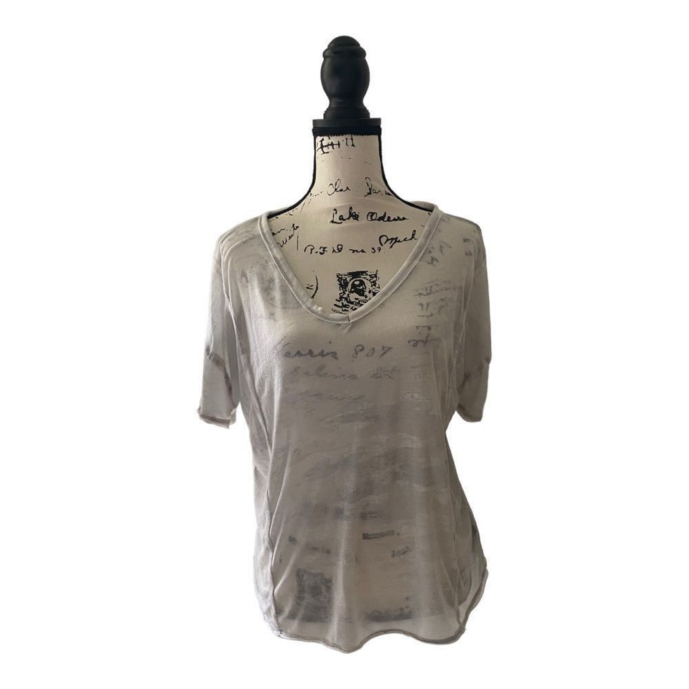 Lucky Brand Lucky Brand Women’s Sheer Burnout Oversized T-Shirt White Gr Size M / US 6-8 / IT 42-44 - 1 Thumbnail