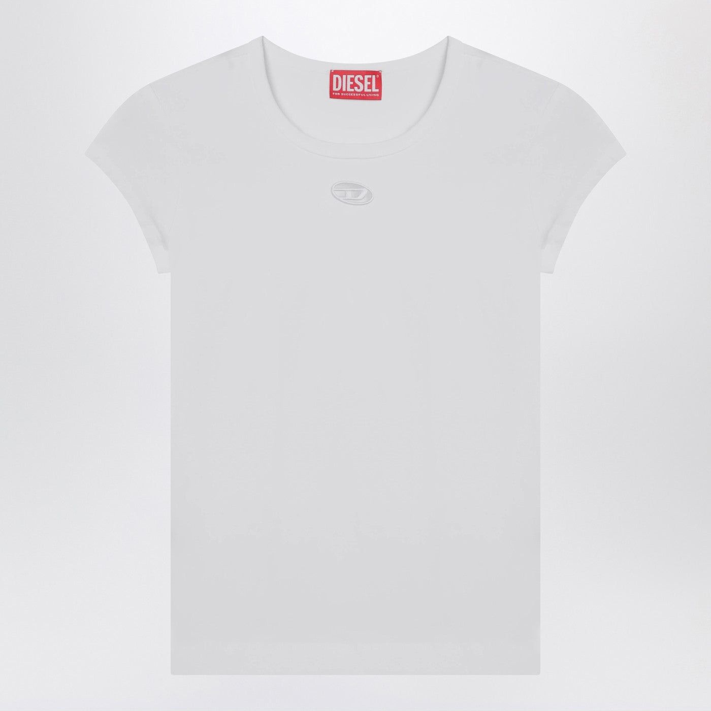Diesel Diesel T-Angie White T-Shirt With Laser-Cut Oval D Size M / US 6-8 / IT 42-44 - 1 Thumbnail