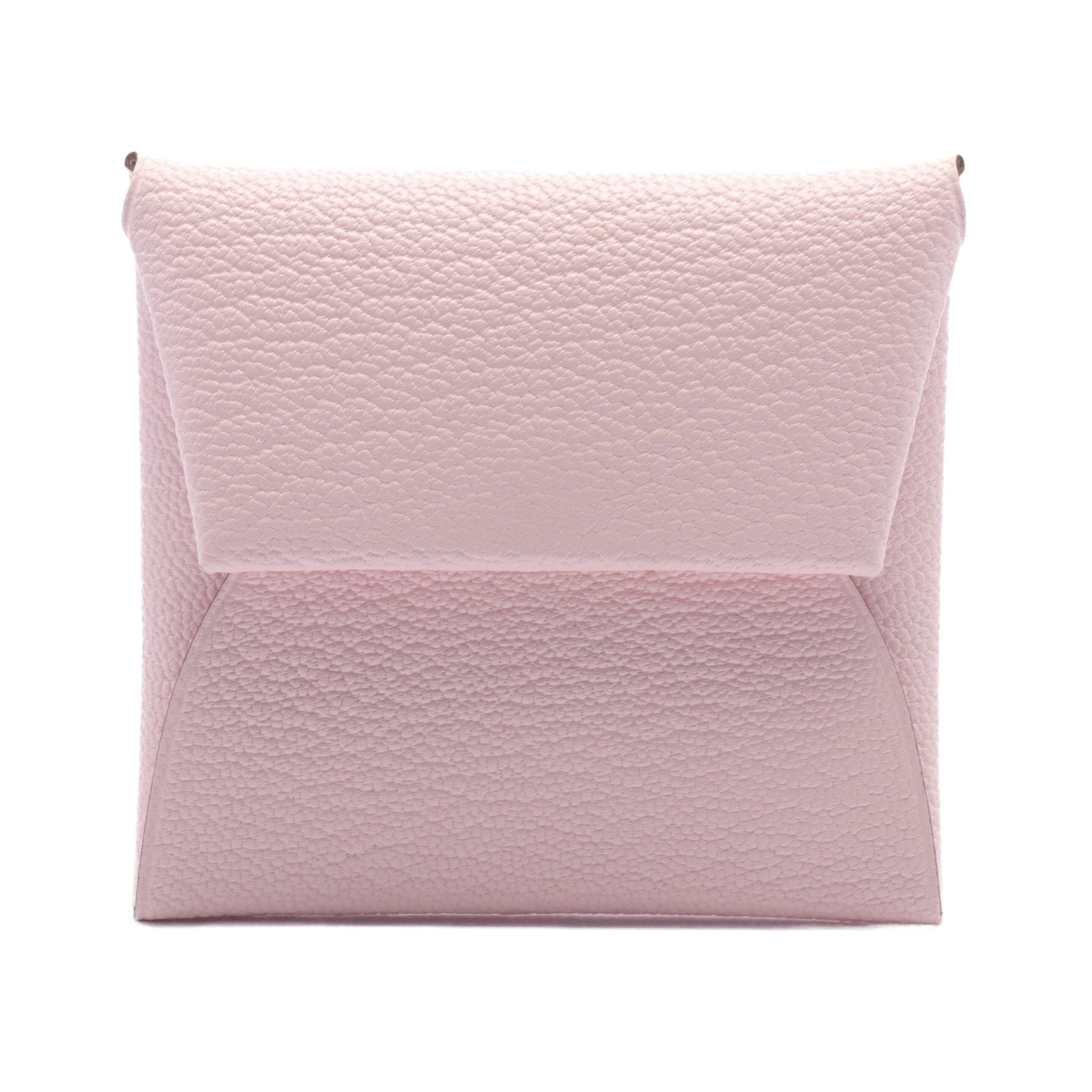 Hermes Hermes Bastia Mauve Pail Coin Purse Chevre Light Pink Silver Hardware Double Engraved Size ONE SIZE - 1 Thumbnail