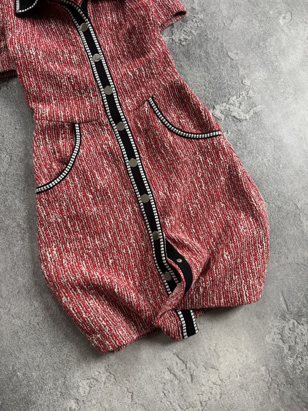 Maje Maje 34size red button up Renati Tweed Bucle mini dress 👗 Size XXS / US 00 / IT 34 - 3 Thumbnail