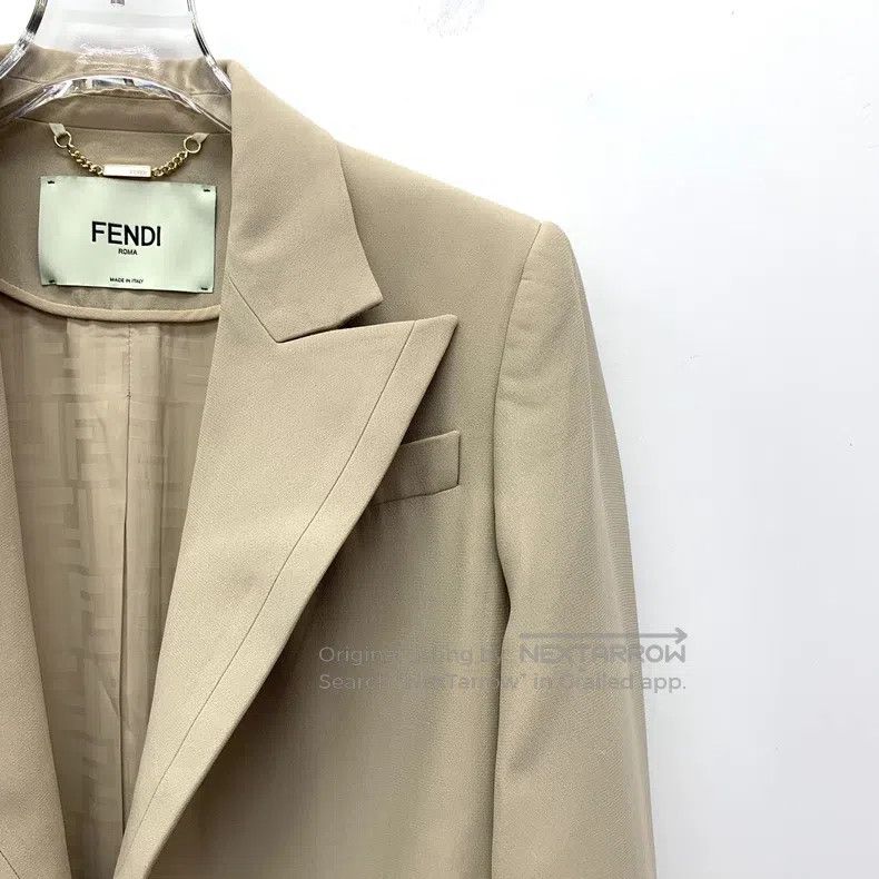 Fendi Fendi Khaki lapel belt long sleeve business suit jacket Size 4XL / US 24-26 - 3 Thumbnail