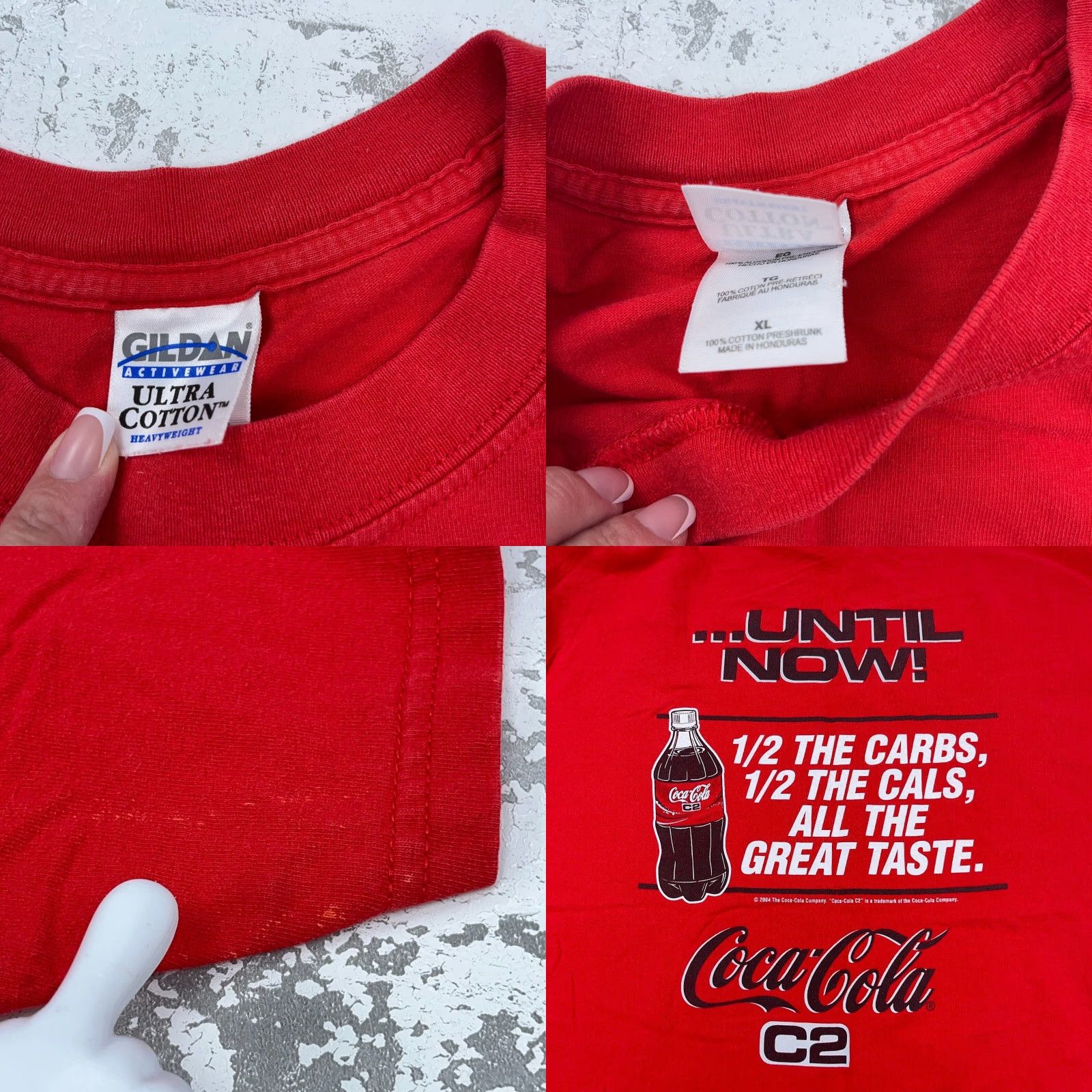 Gildan VINTAGE Gildan Coca Cola Shirt XL Red Tee 2000s Soccer Promo Heavyweight Mens Size US XL / EU 56 / 4 - 8 Thumbnail
