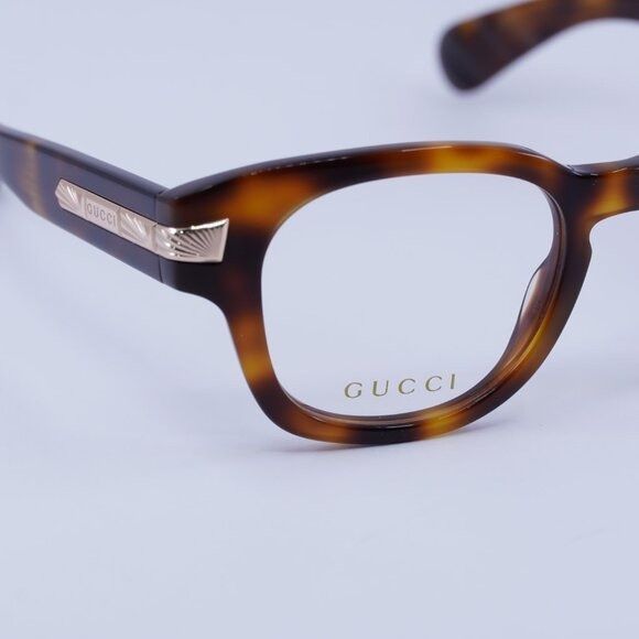 Gucci Gucci GG1518O 002 Eyeglasses Havana 51mm Square Frame Size ONE SIZE - 2 Thumbnail