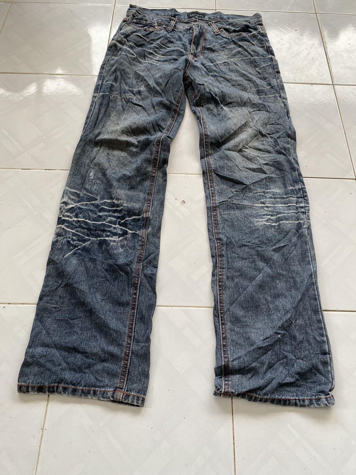 Japanese Brand Lowbox Whiskes Jeans Size US 31 - 3 Thumbnail