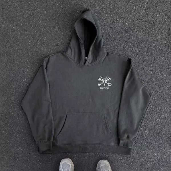 VIBE Vintage Street Hip Hop Skull Print Hooded Sweatshirt Size US XXL / EU 58 / 5 - 2 Thumbnail