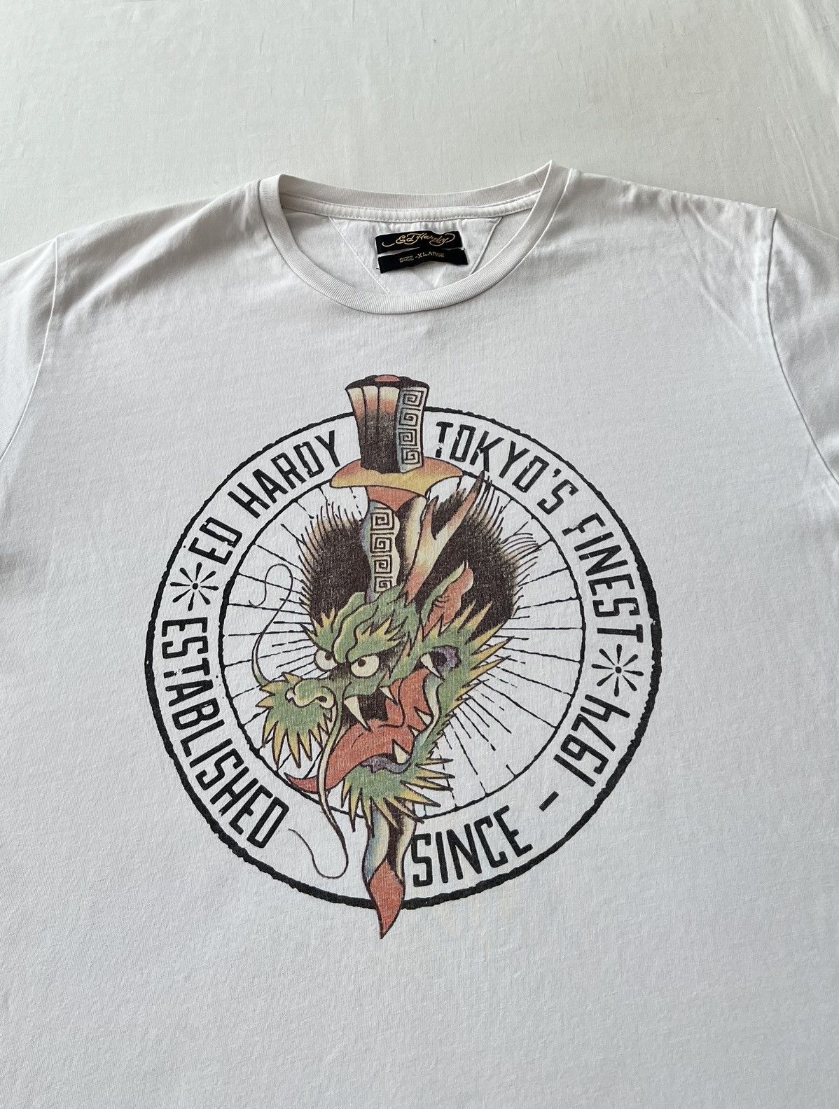 Ed Hardy Ed Hardy Christian Audigier Dragon Tattoo White T-shirt Size US XL / EU 56 / 4 - 3 Thumbnail