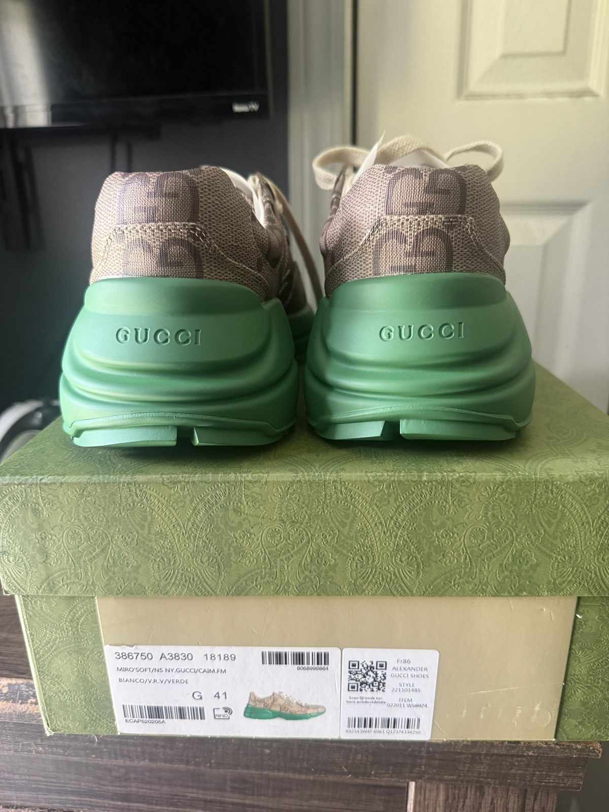 Gucci Gucci Rython 100 Green Size US 8 / EU 41 - 4 Thumbnail