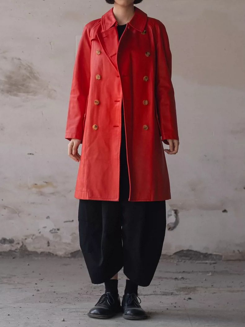 Comme des Garcons Comme Des Garcons Red leather coat Size M / US 6-8 / IT 42-44 - 2 Thumbnail